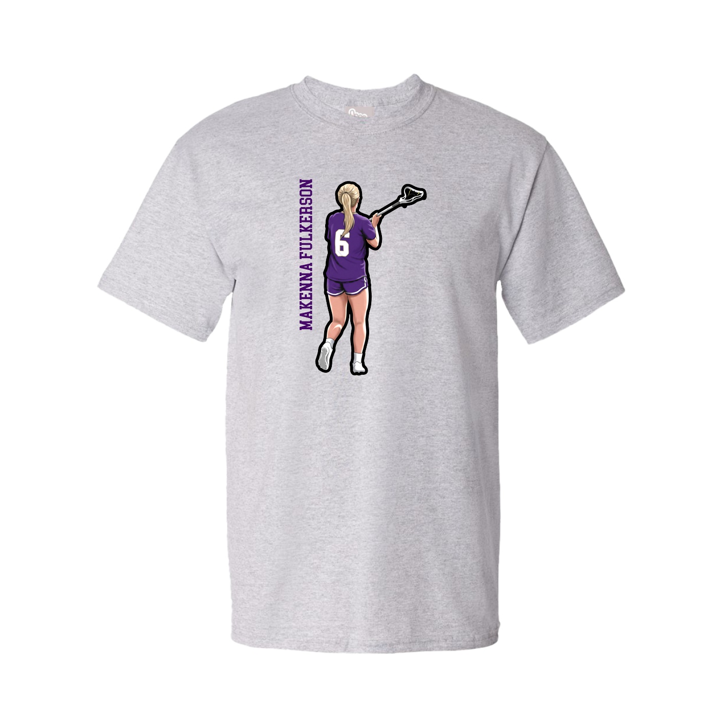 Youth Tee — Name Vertical in Grey