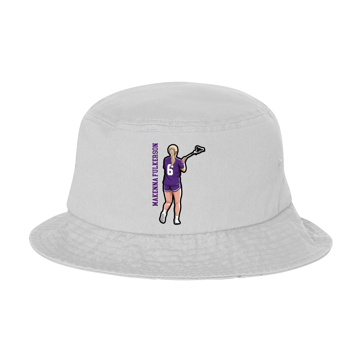 Bucket Cap — Name Vertical in White