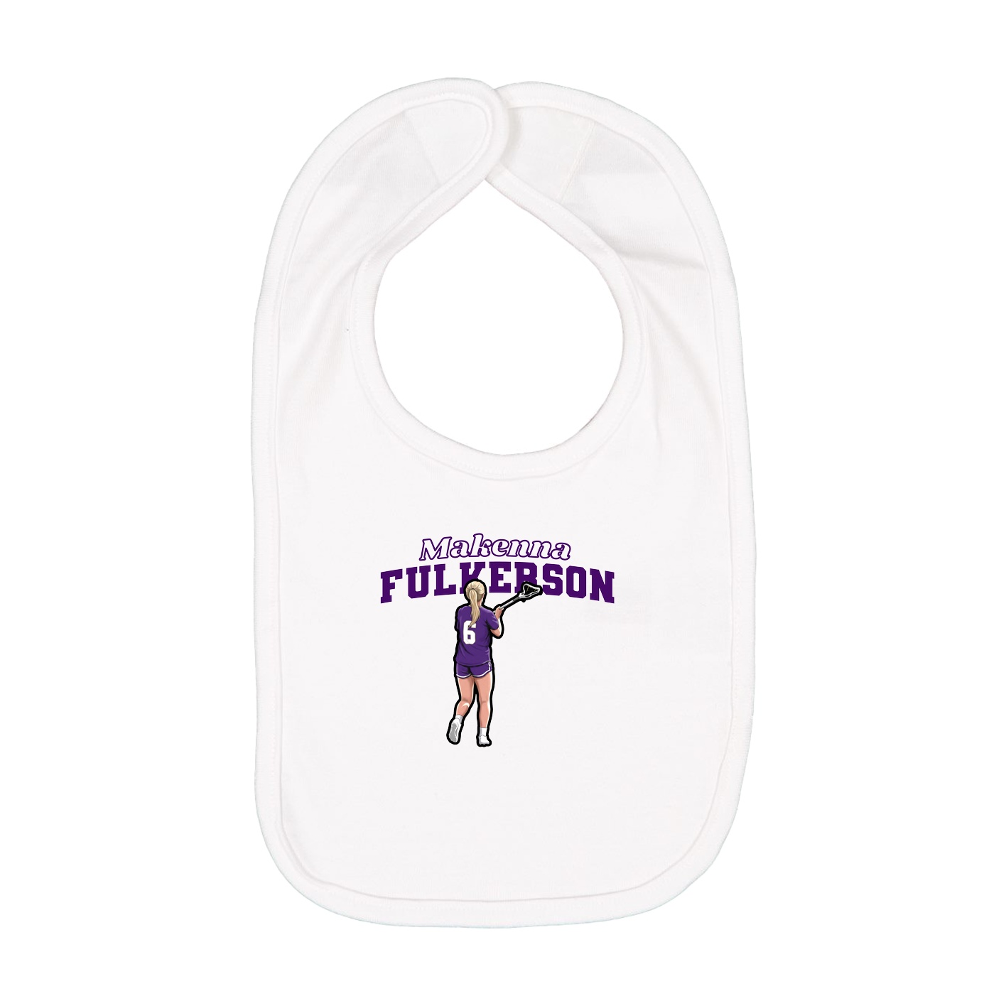 Infant Bib — Name Arch in White