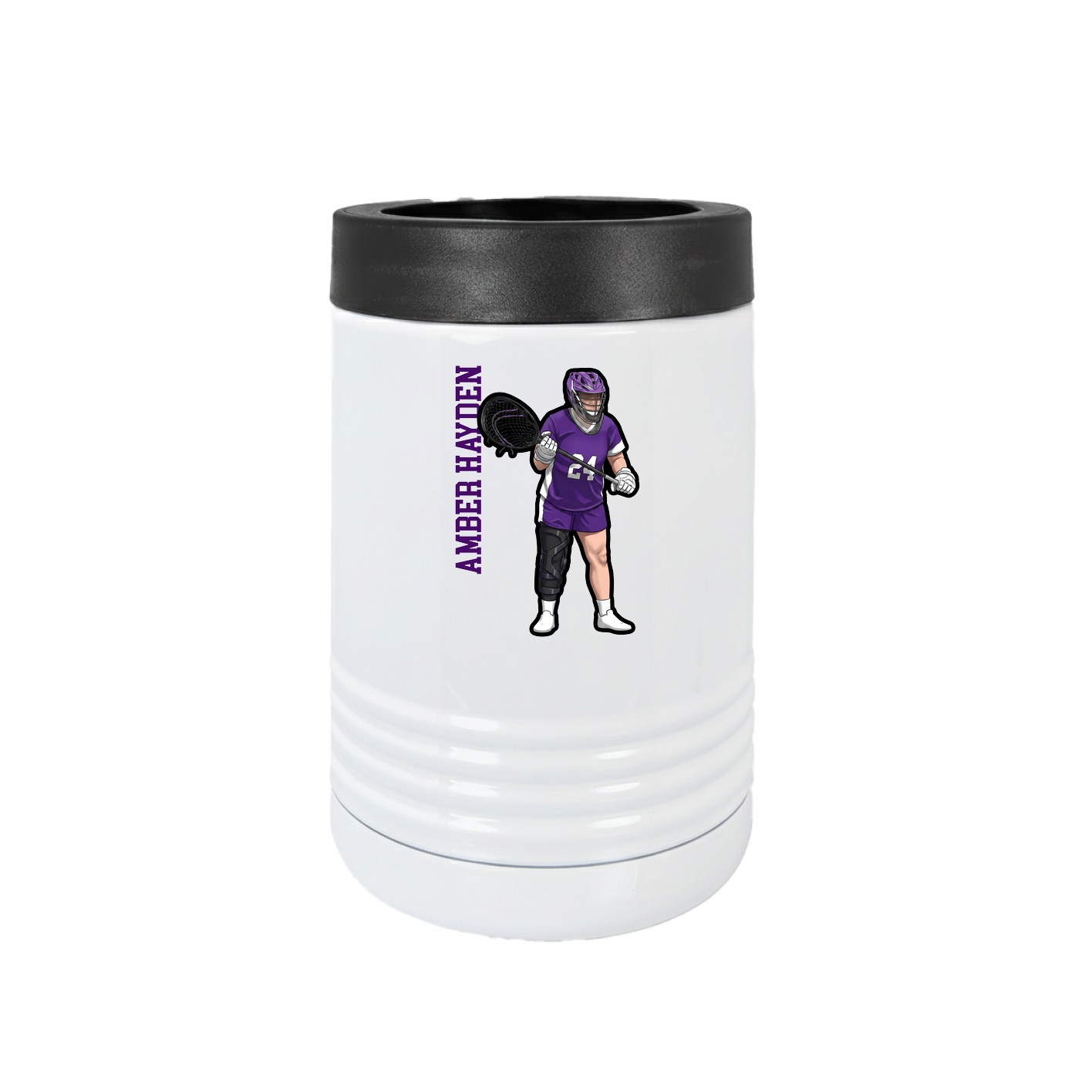 Beverage Holder — Name Vertical in White