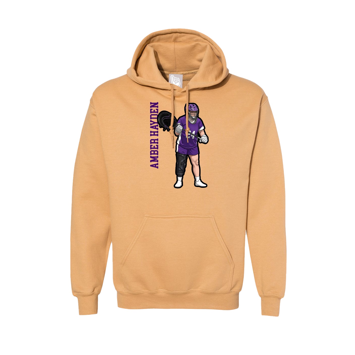 Hoodie — Name Vertical in Vegas Gold