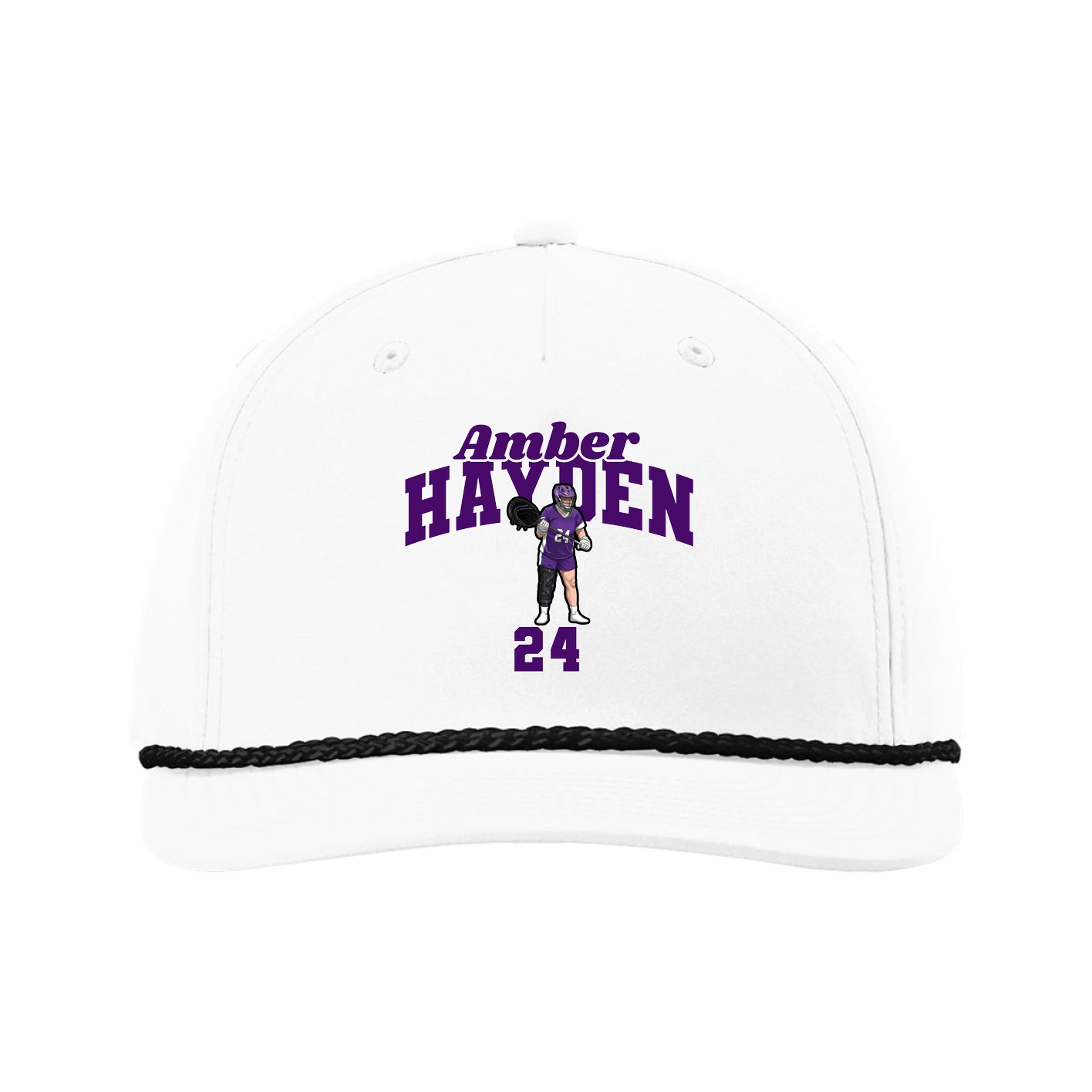 Five-Panel Classic Rope Cap — Signature Arch in White