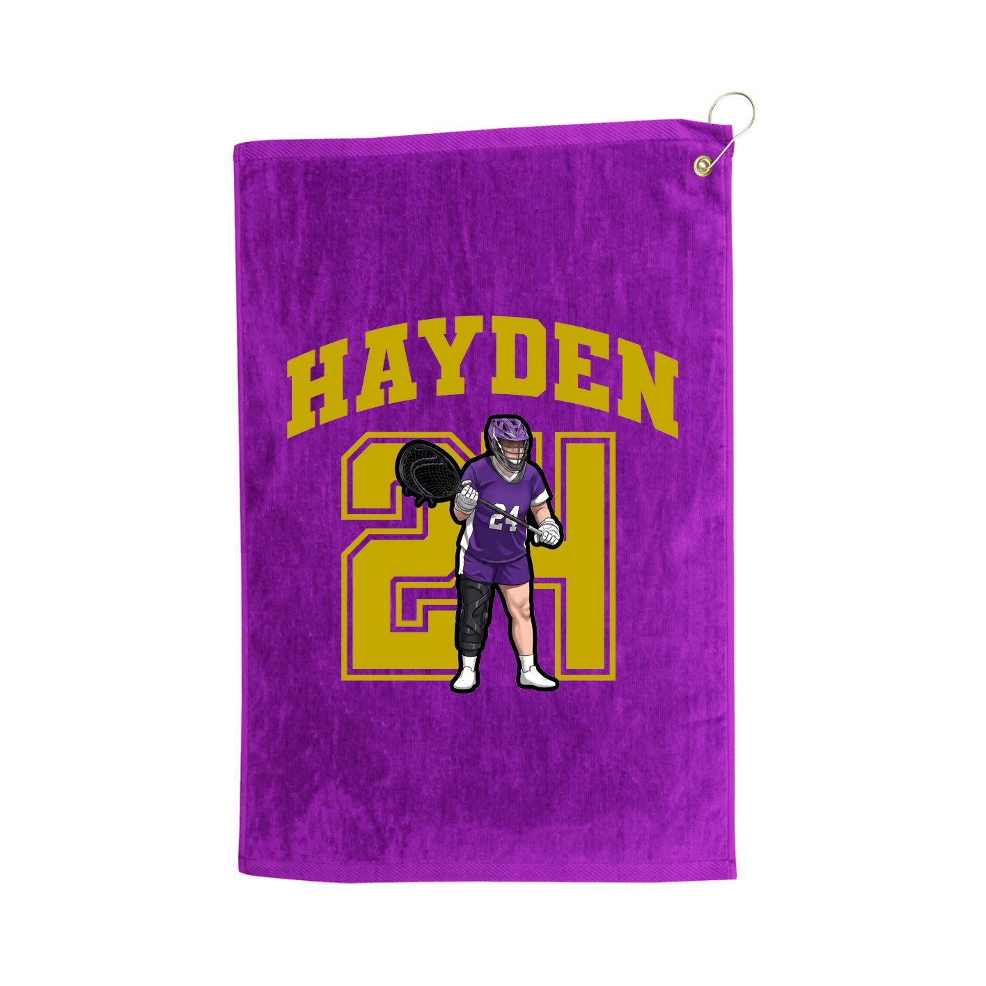 Golf Towel — Number in Purple