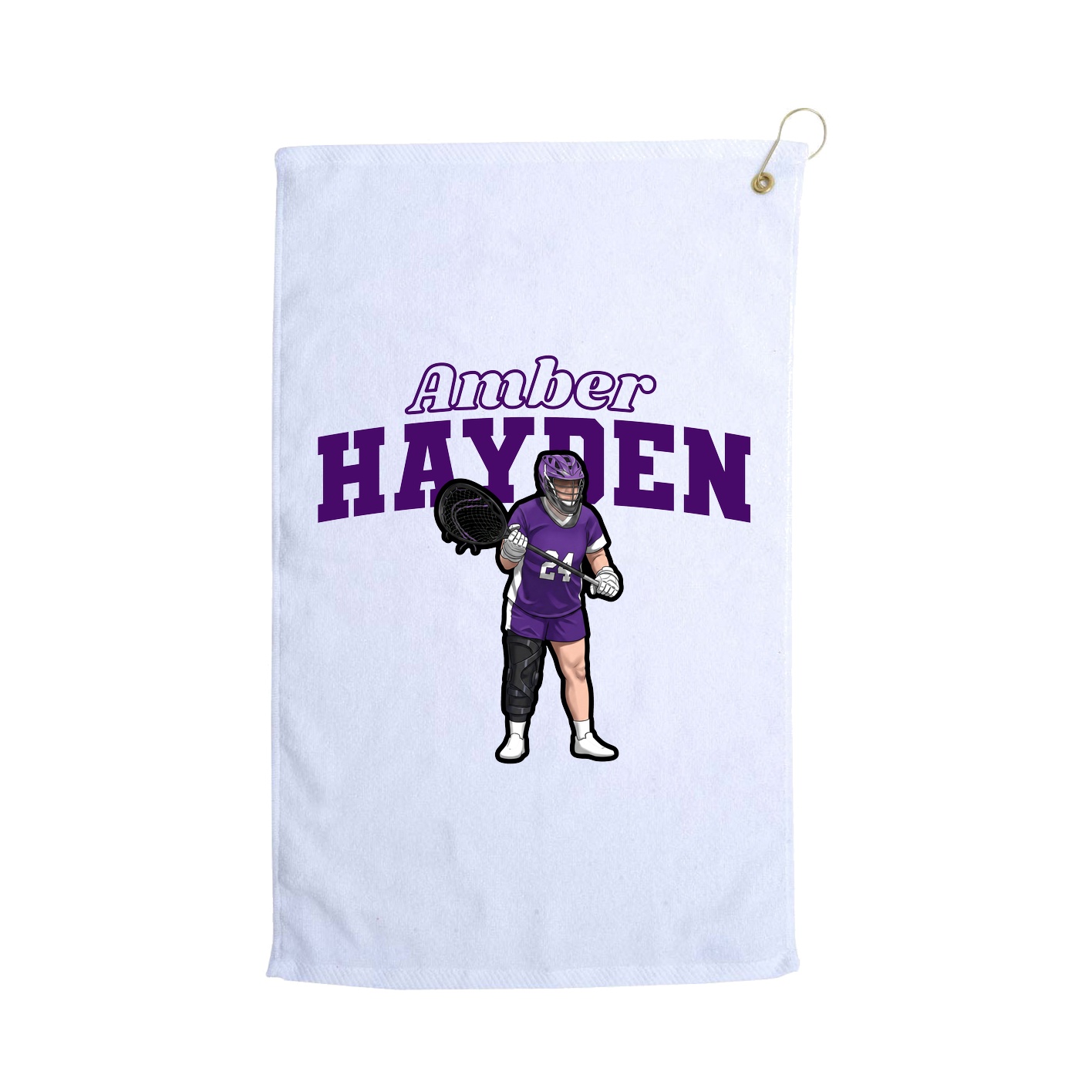 Golf Towel — Name Arch in White