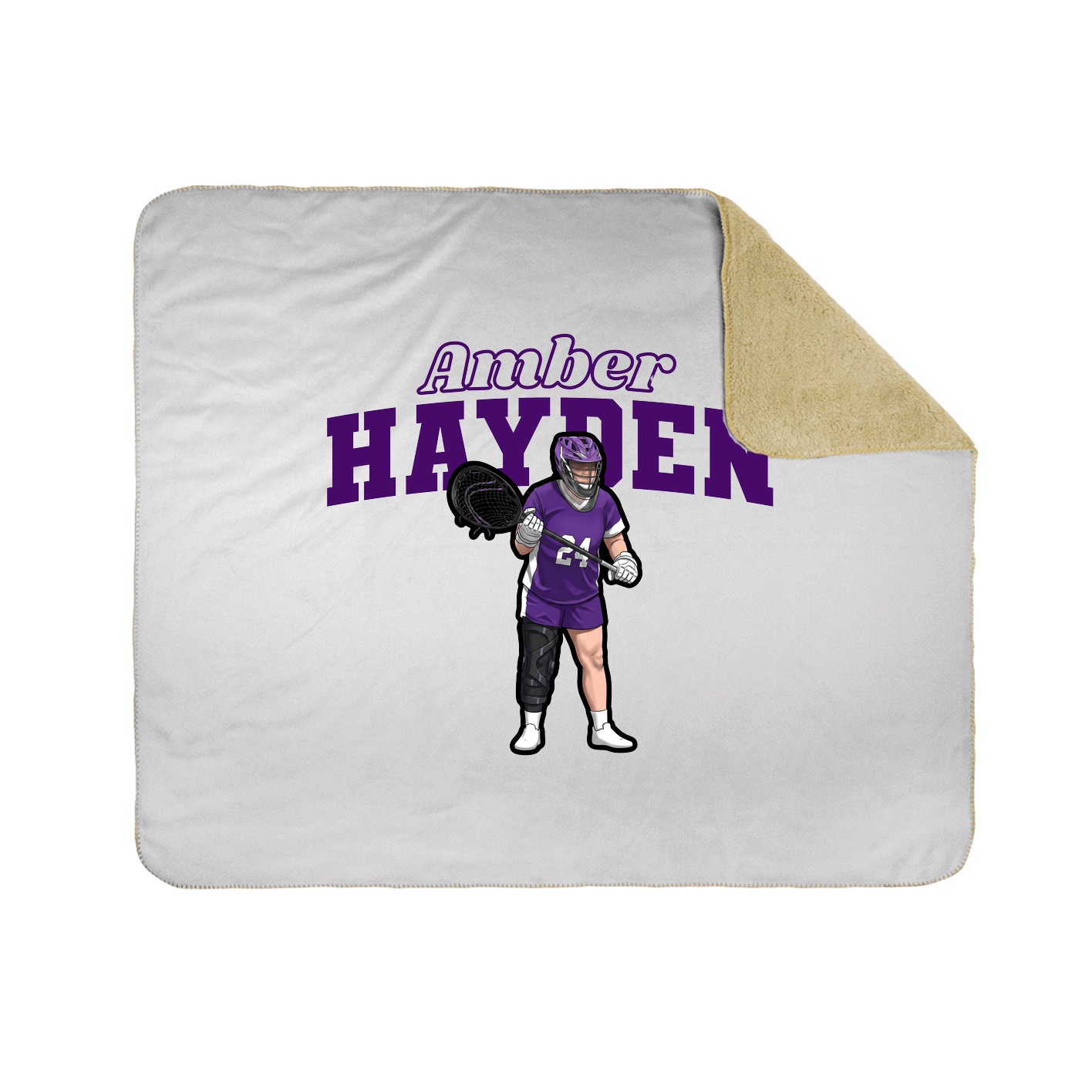 Throw Blanket — Name Arch in White