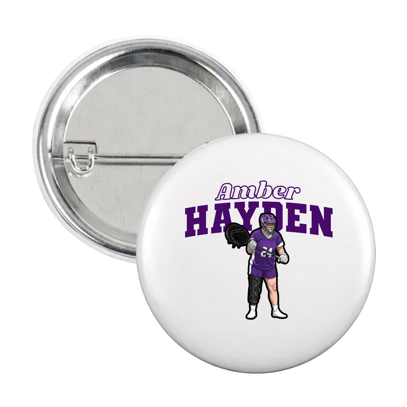 Game Day Button — Name Arch in White