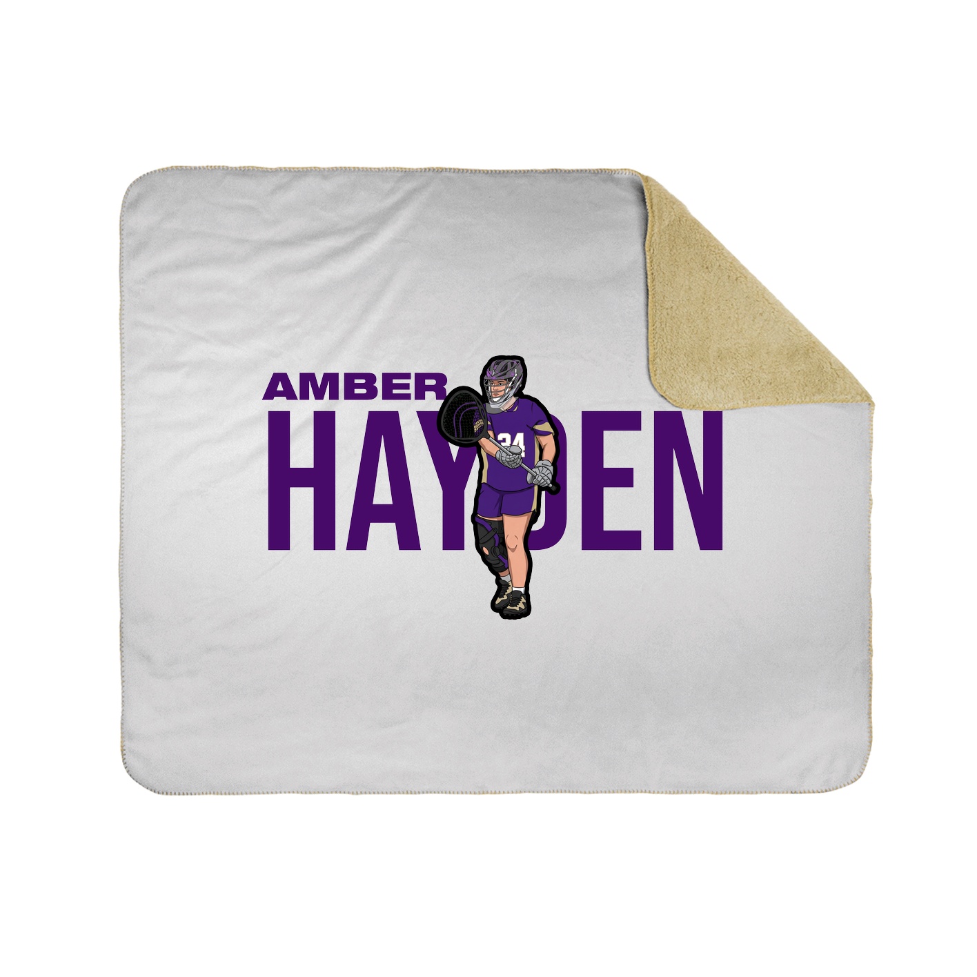 Throw Blanket — Player Name in White