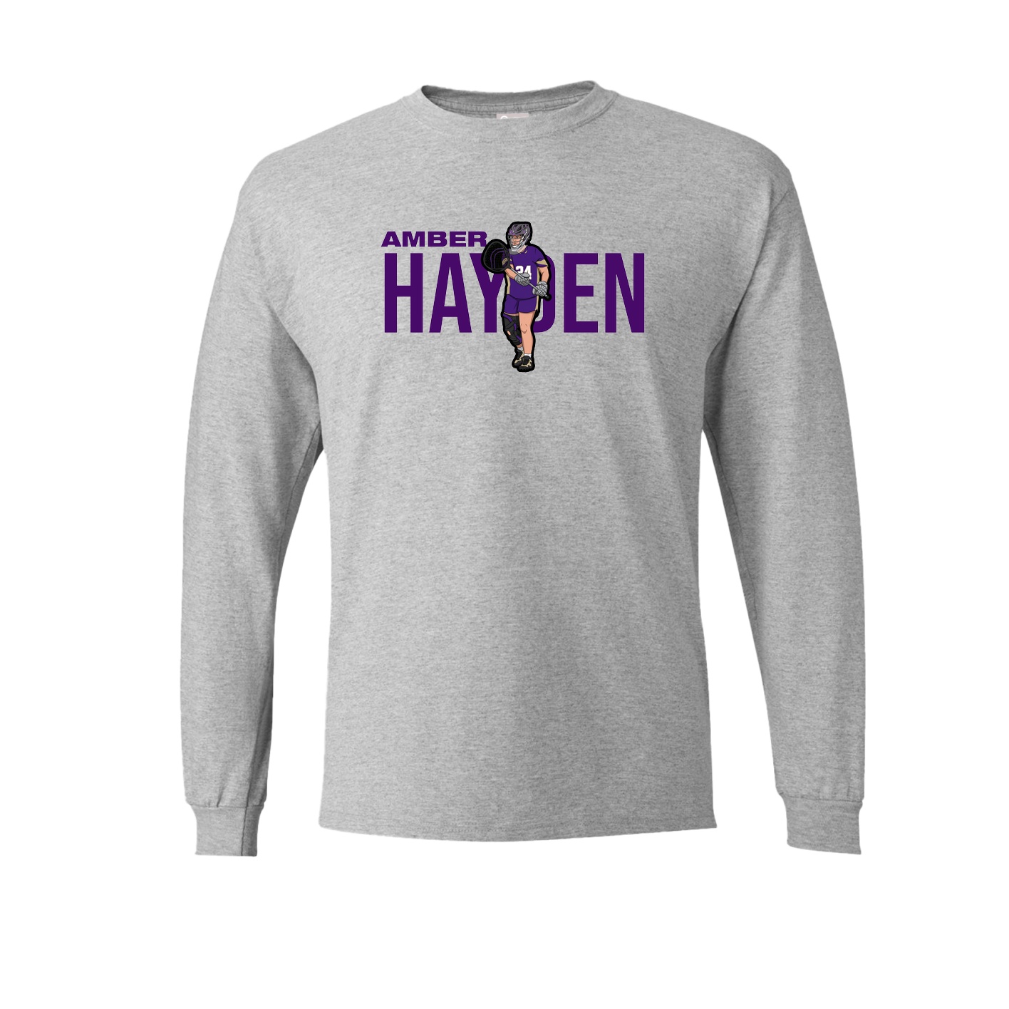 Long Sleeve Tee — Player Name in Grey