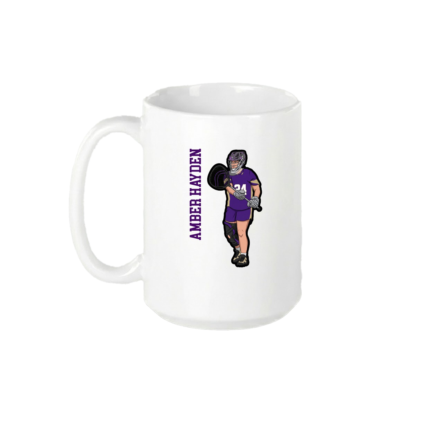 15oz Coffee Mug — Name Vertical in White