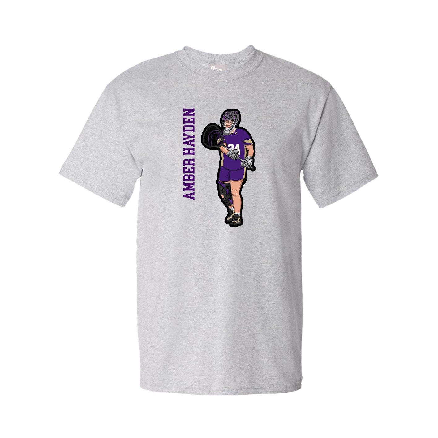 Youth Tee — Name Vertical in Grey