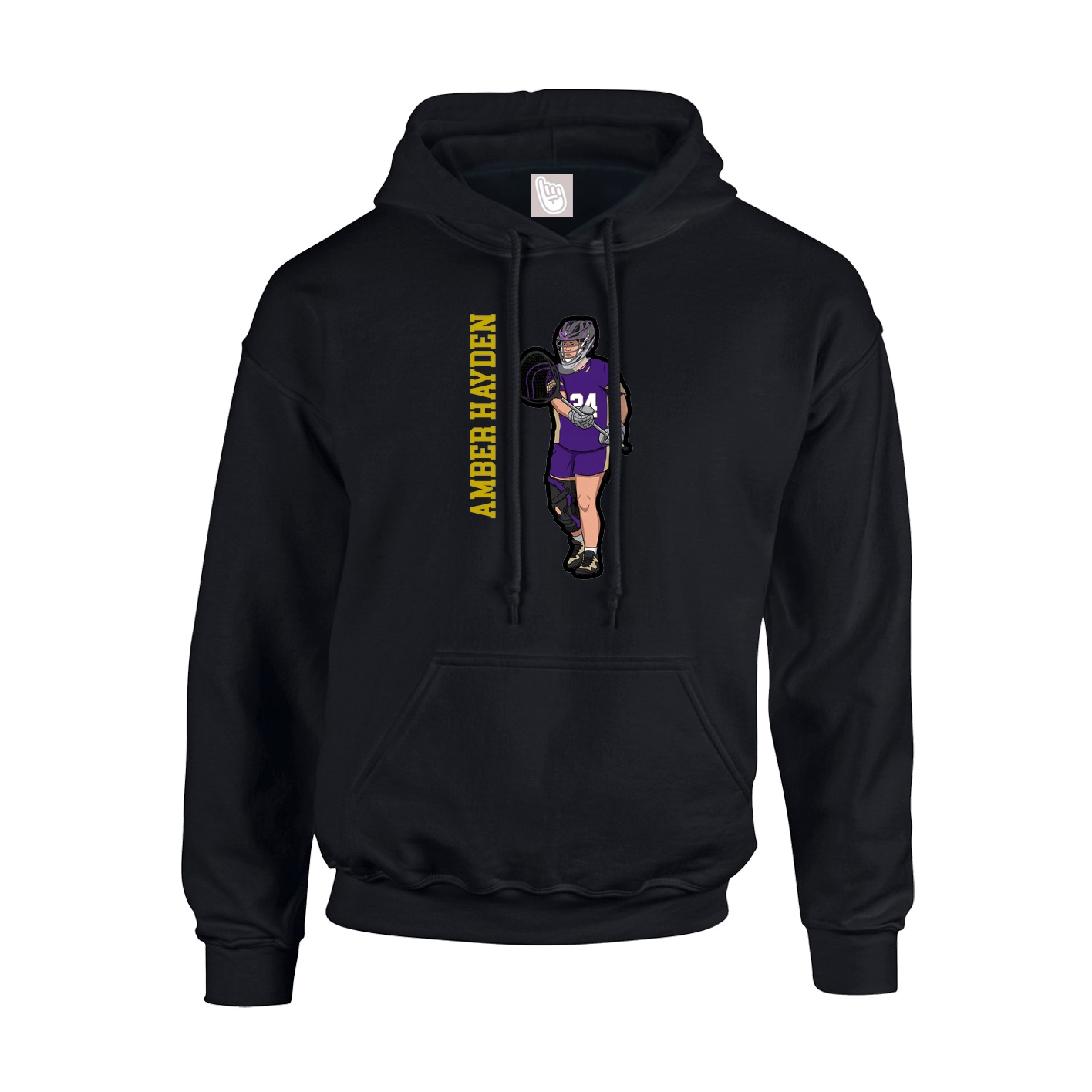 Hoodie — Name Vertical in Black