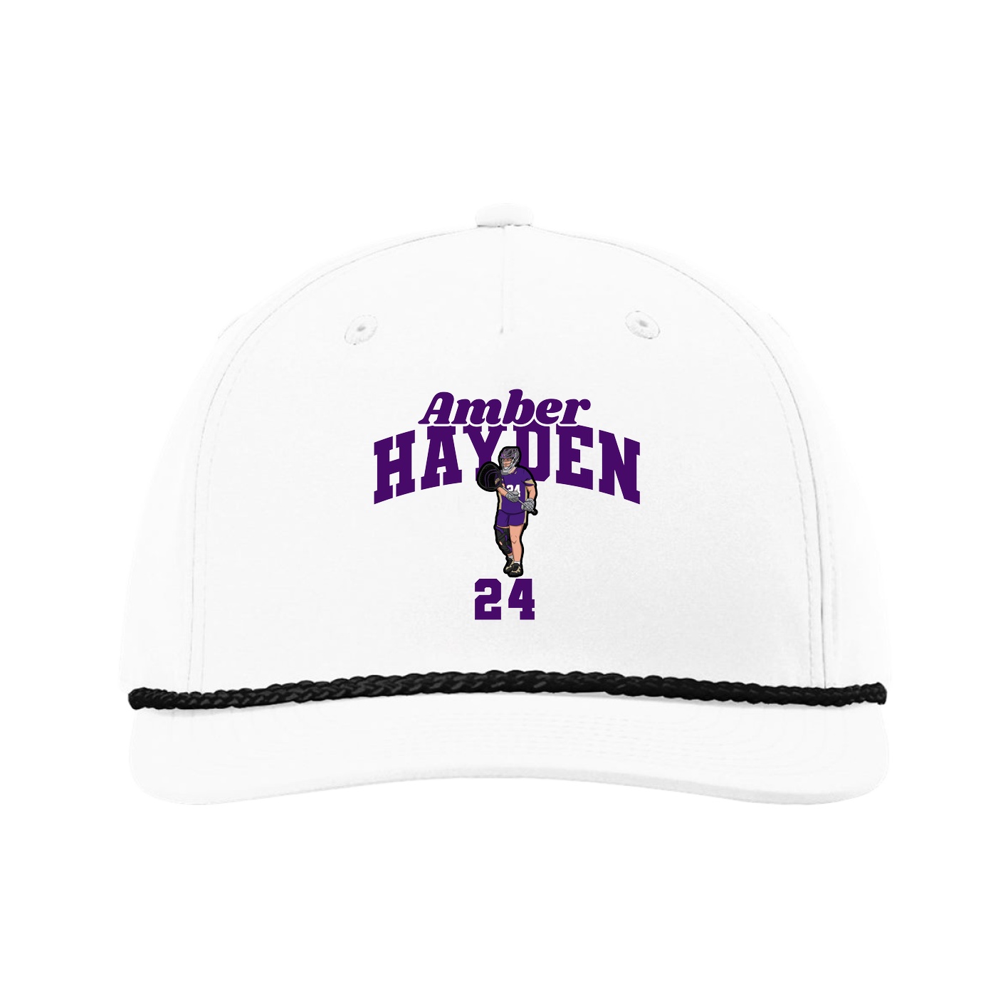 Five-Panel Classic Rope Cap — Signature Arch in White