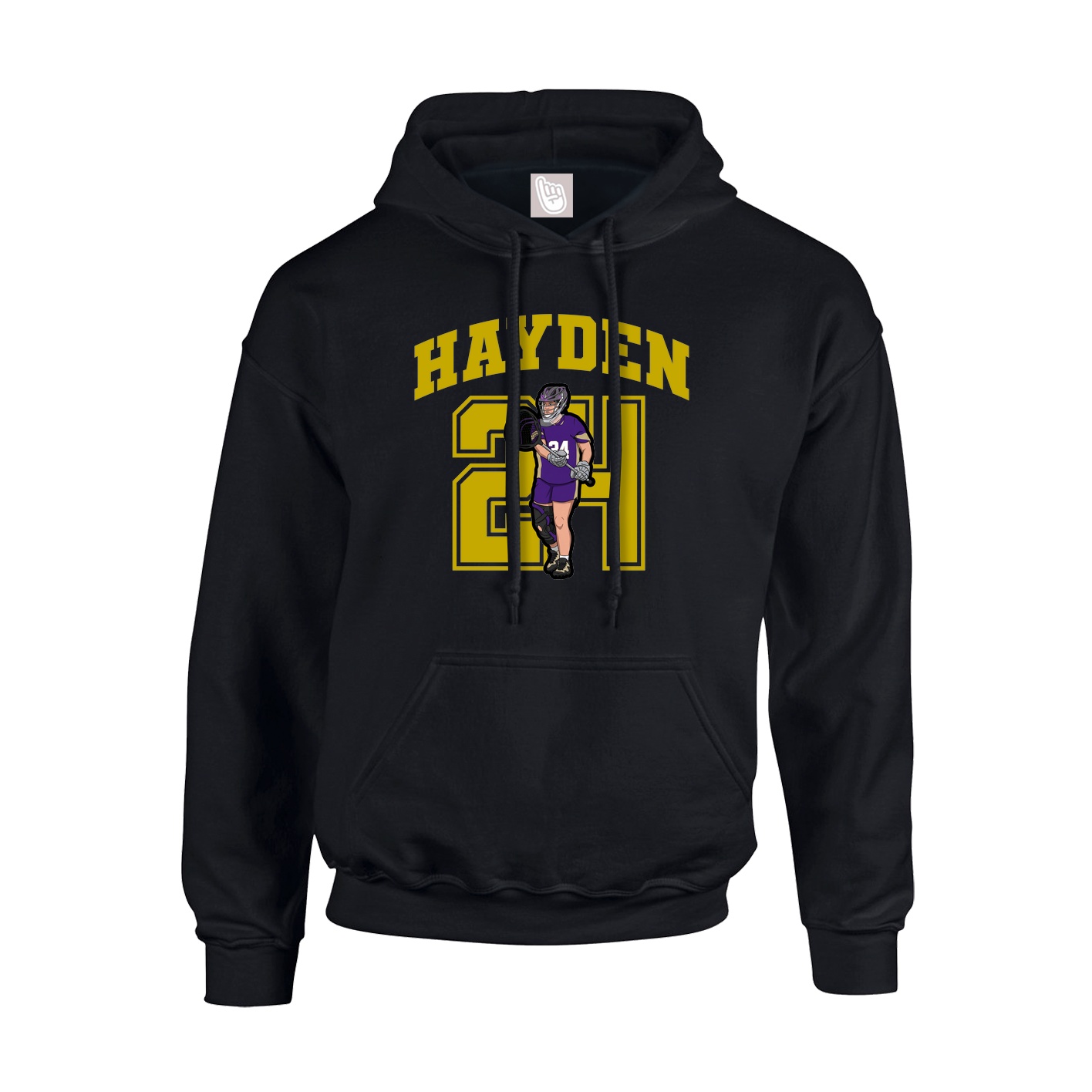 Youth Hoodie — Number in Black