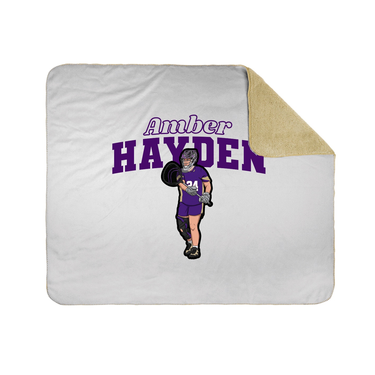 Throw Blanket — Name Arch in White