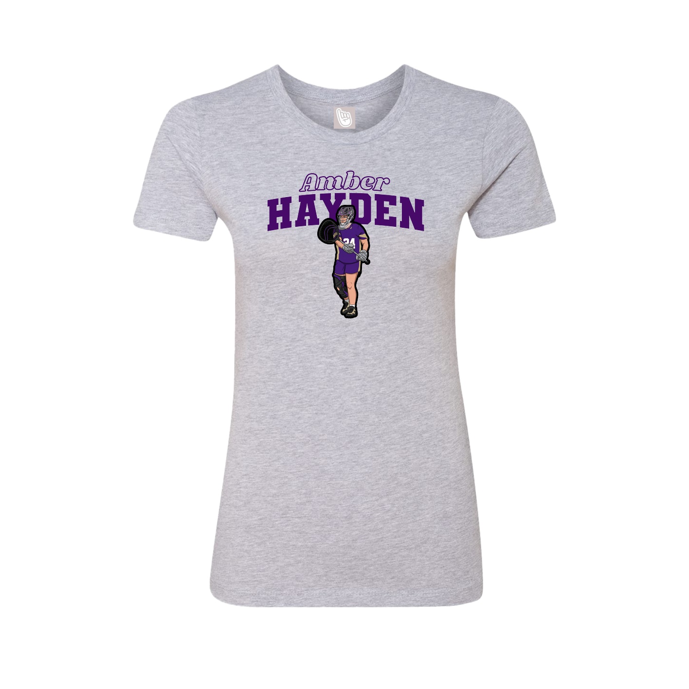 Fitted Women's Tee — Name Arch in Grey