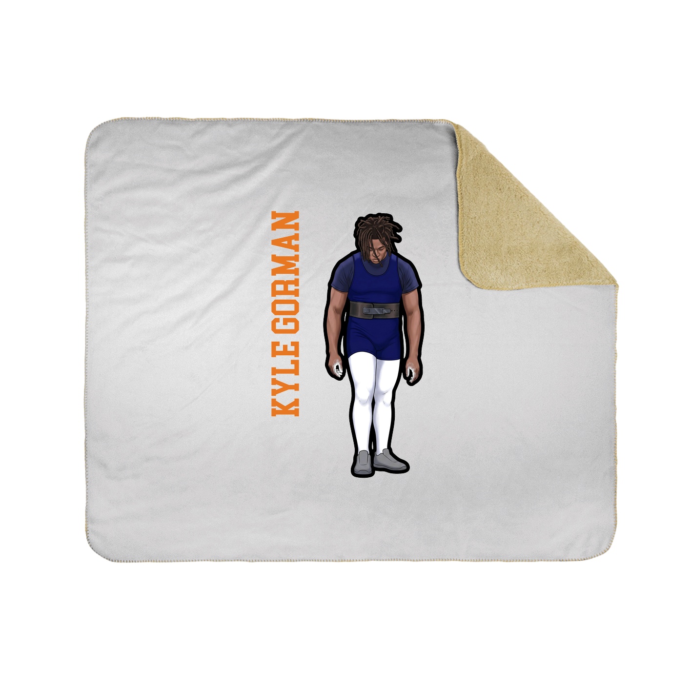 Throw Blanket — Name Vertical in White