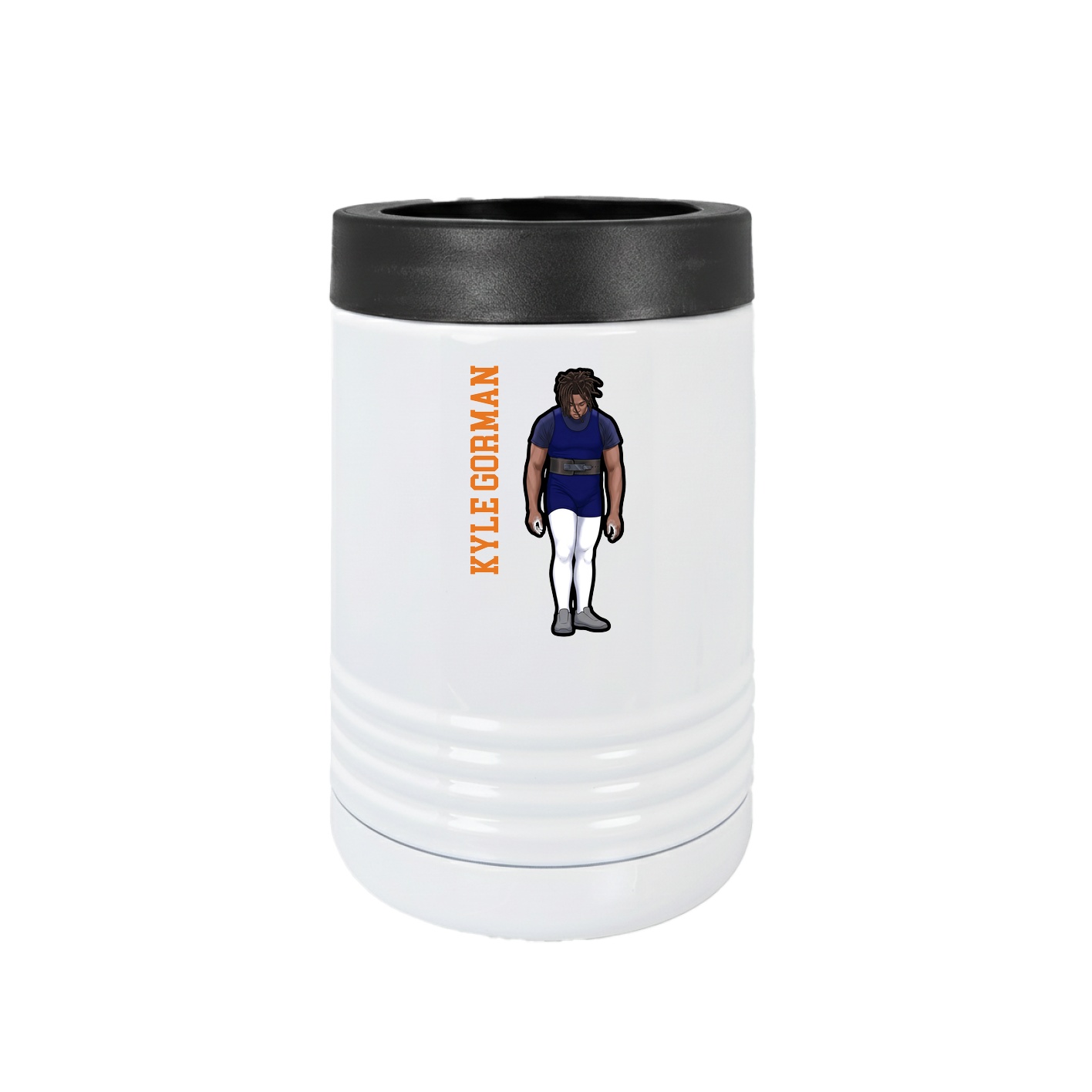 Beverage Holder — Name Vertical in White