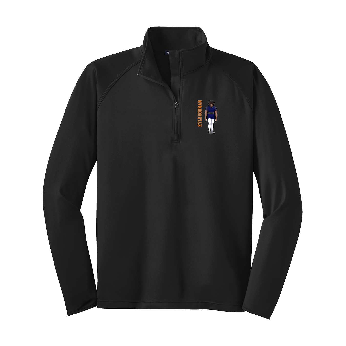 Q-Zip Pullover — Name Vertical in Black