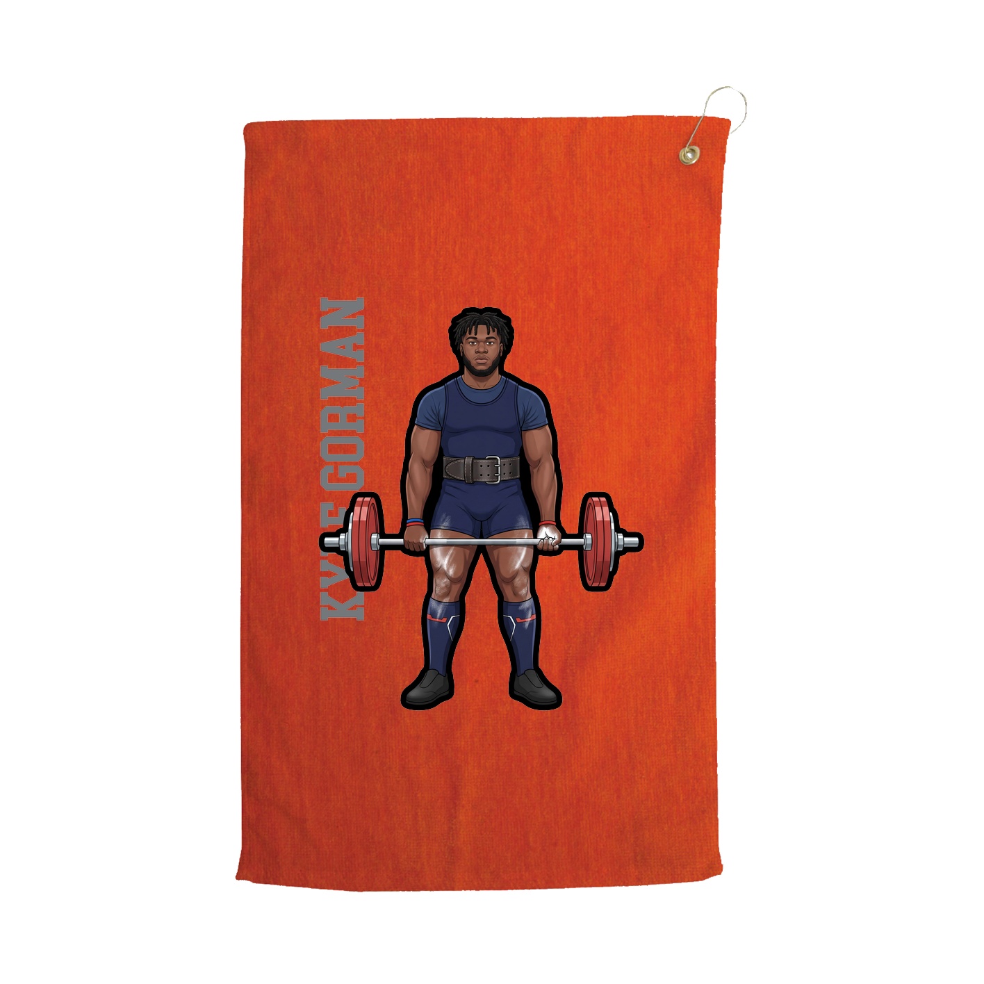 Golf Towel — Name Vertical in Orange