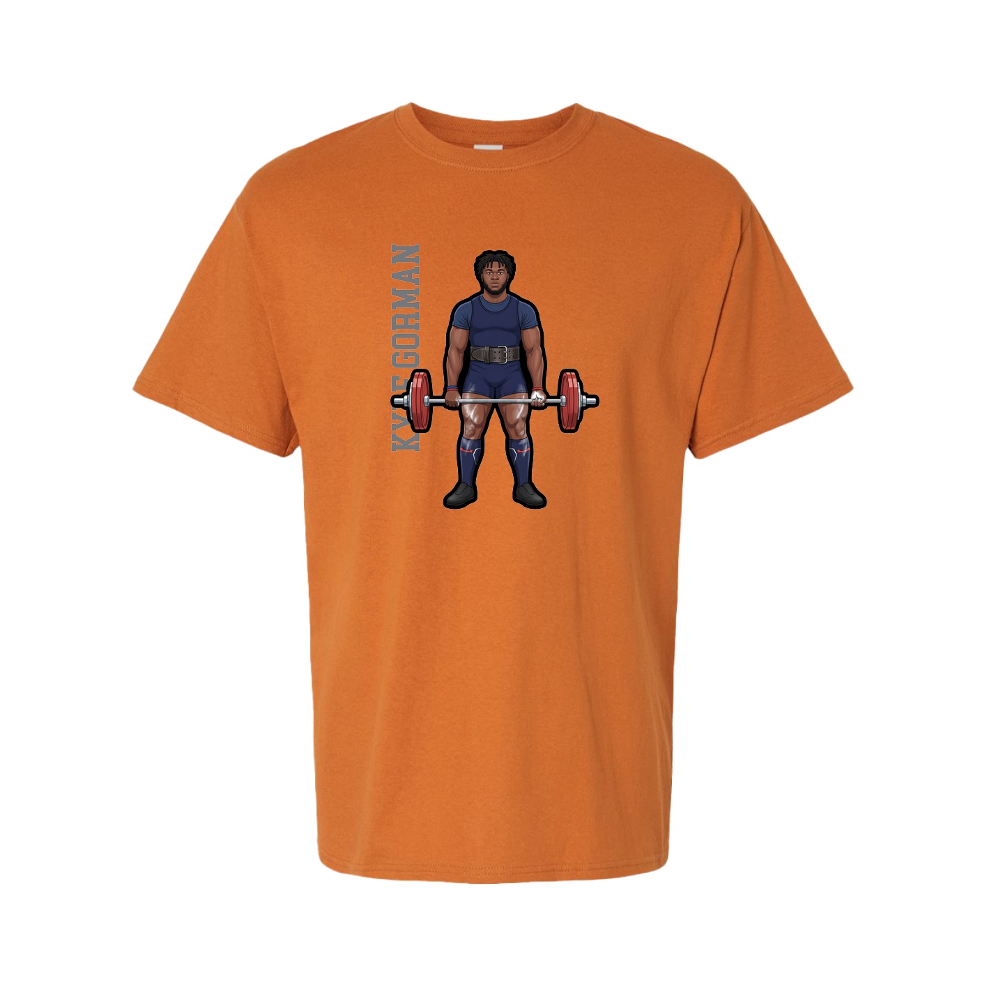 Tee — Name Vertical in Orange