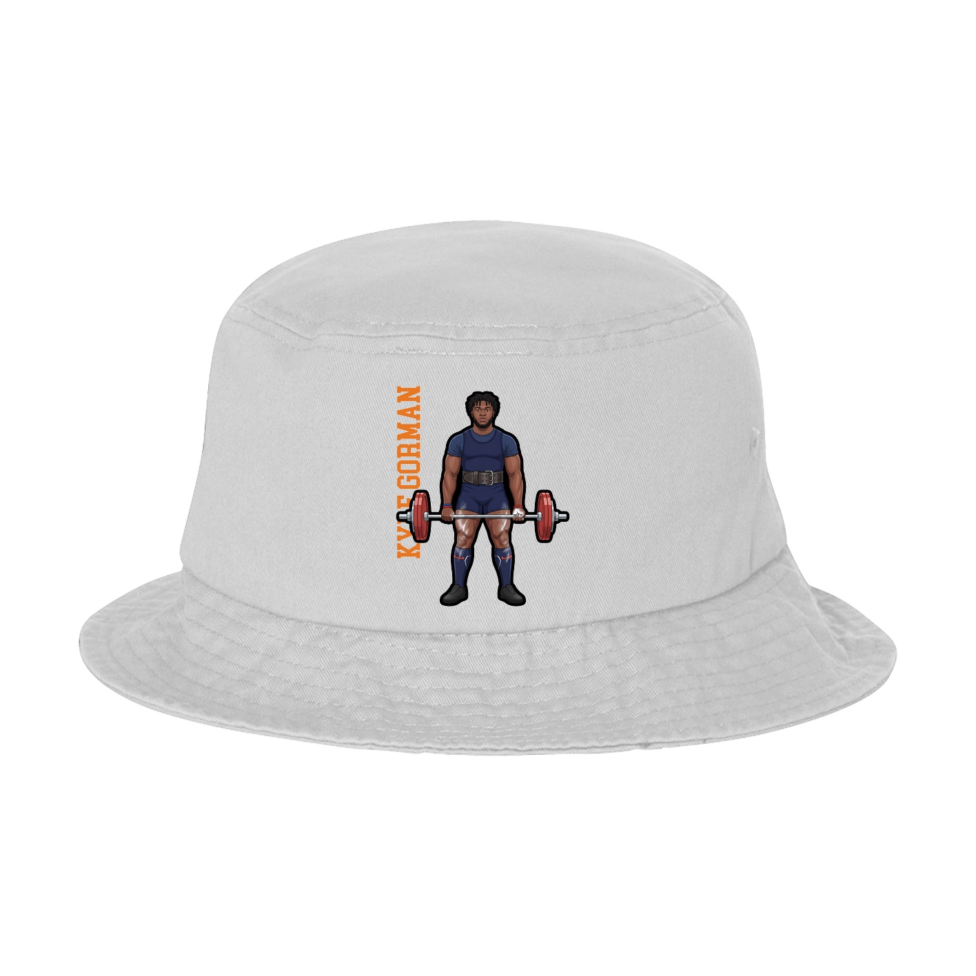 Bucket Cap — Name Vertical in White