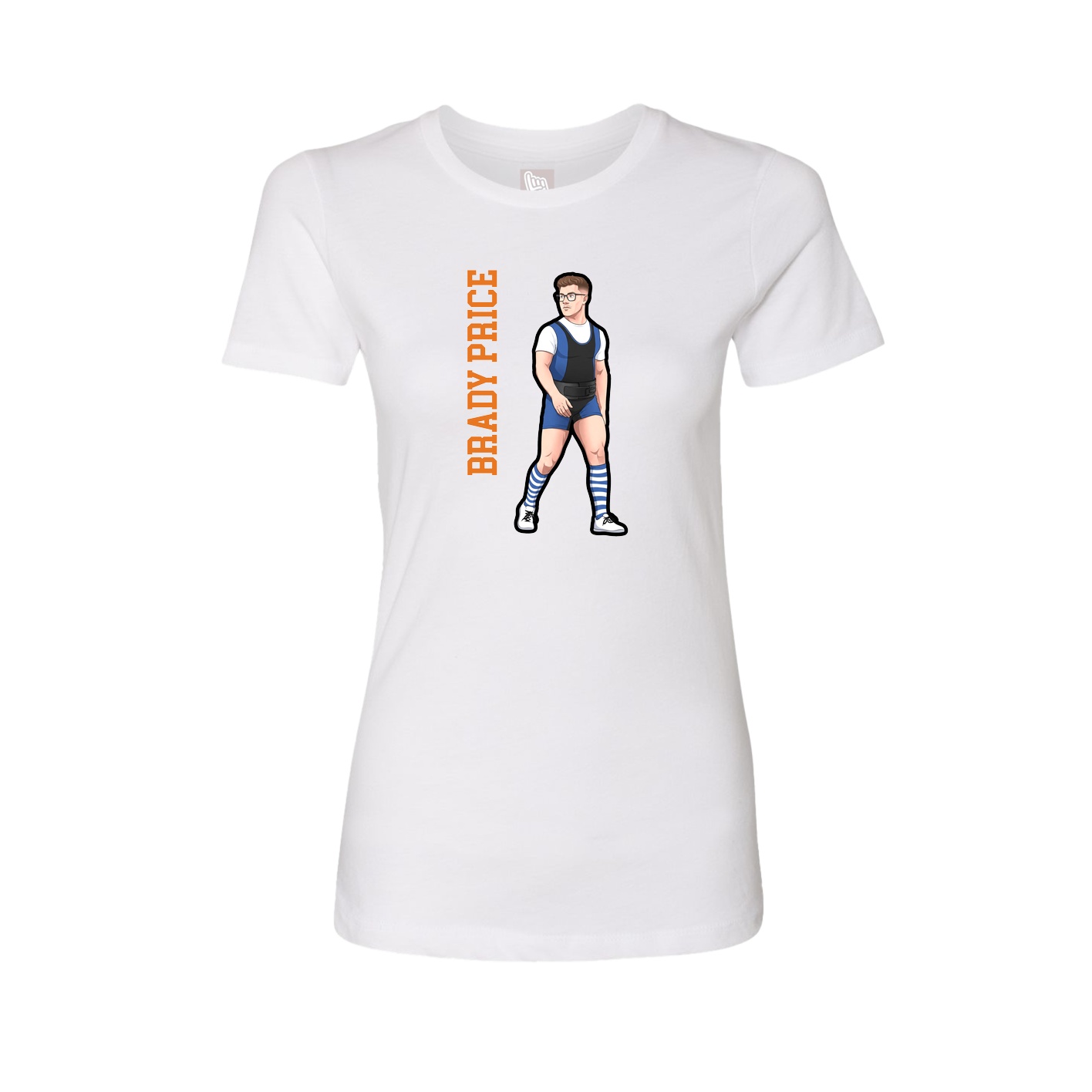 Fitted Women's Tee — Name Vertical in White