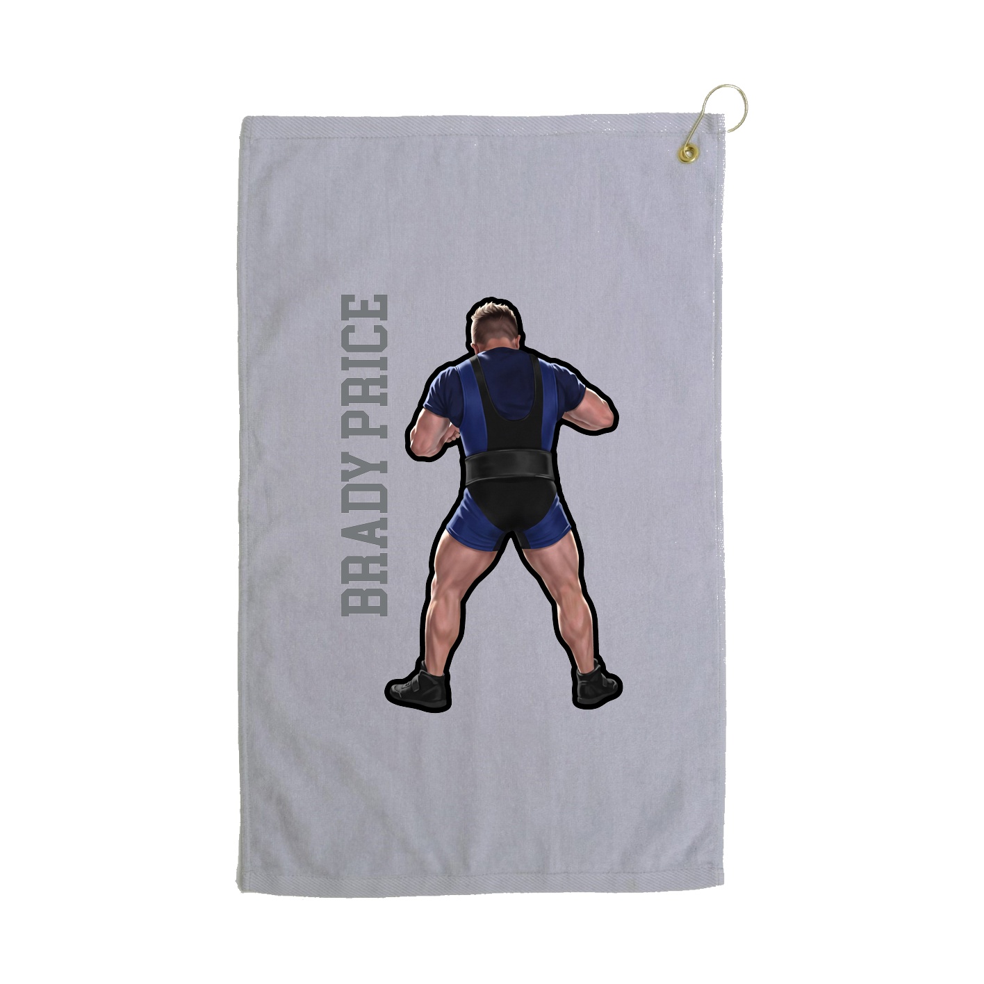 Golf Towel — Name Vertical in Grey