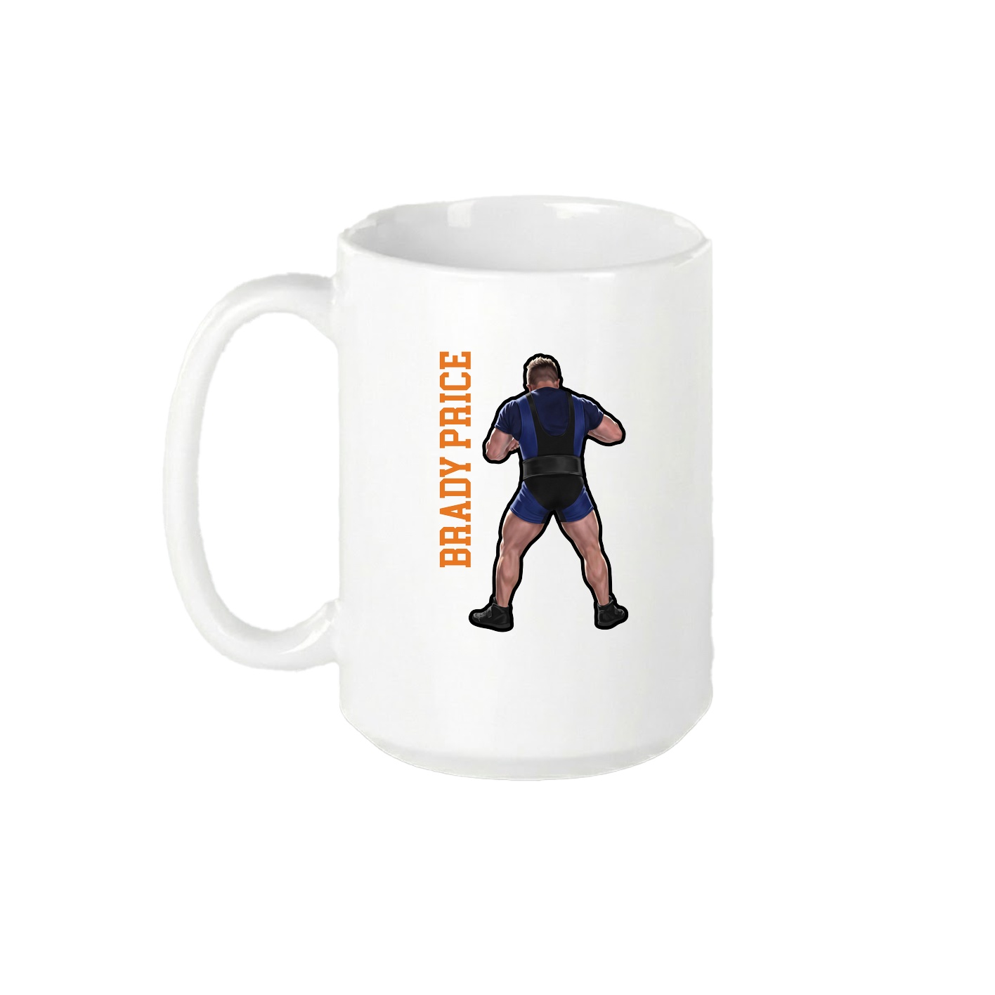 15oz Coffee Mug — Name Vertical in White