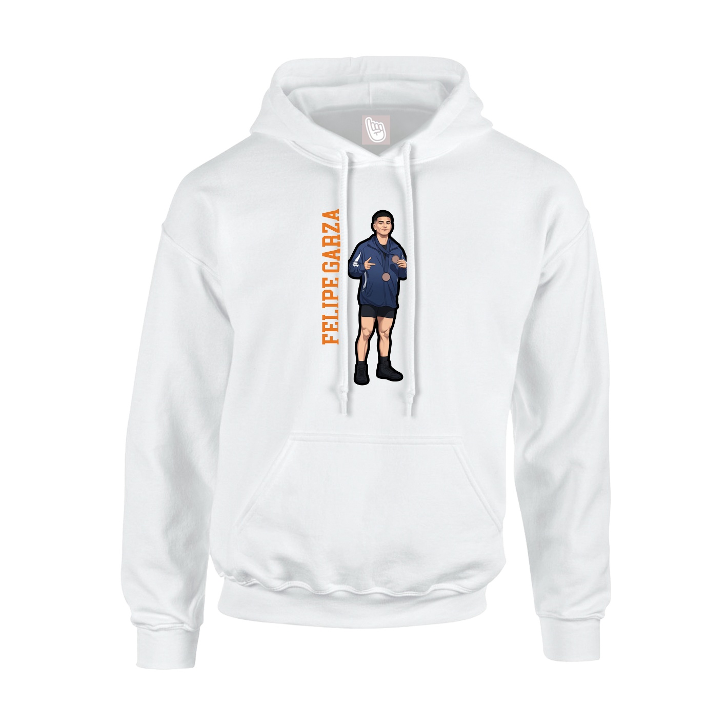 Hoodie — Name Vertical in White