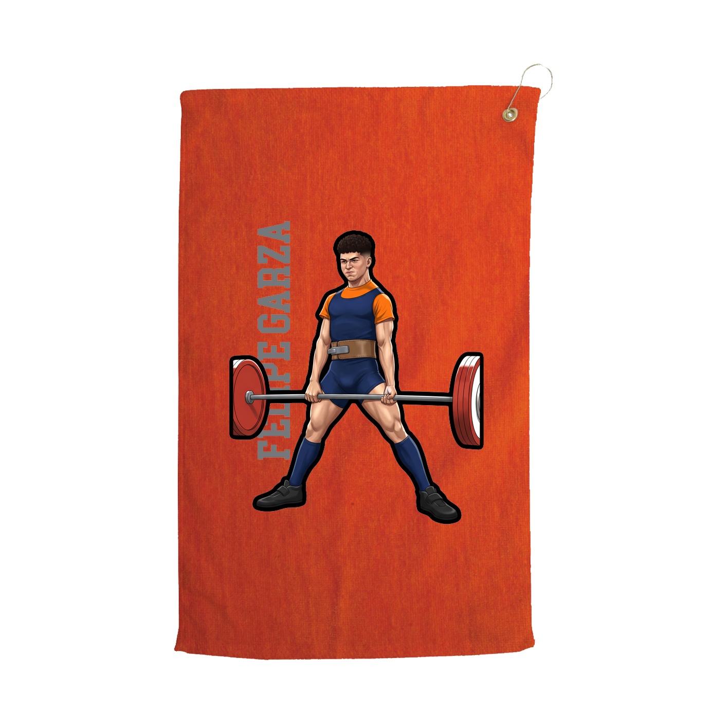Golf Towel — Name Vertical in Orange