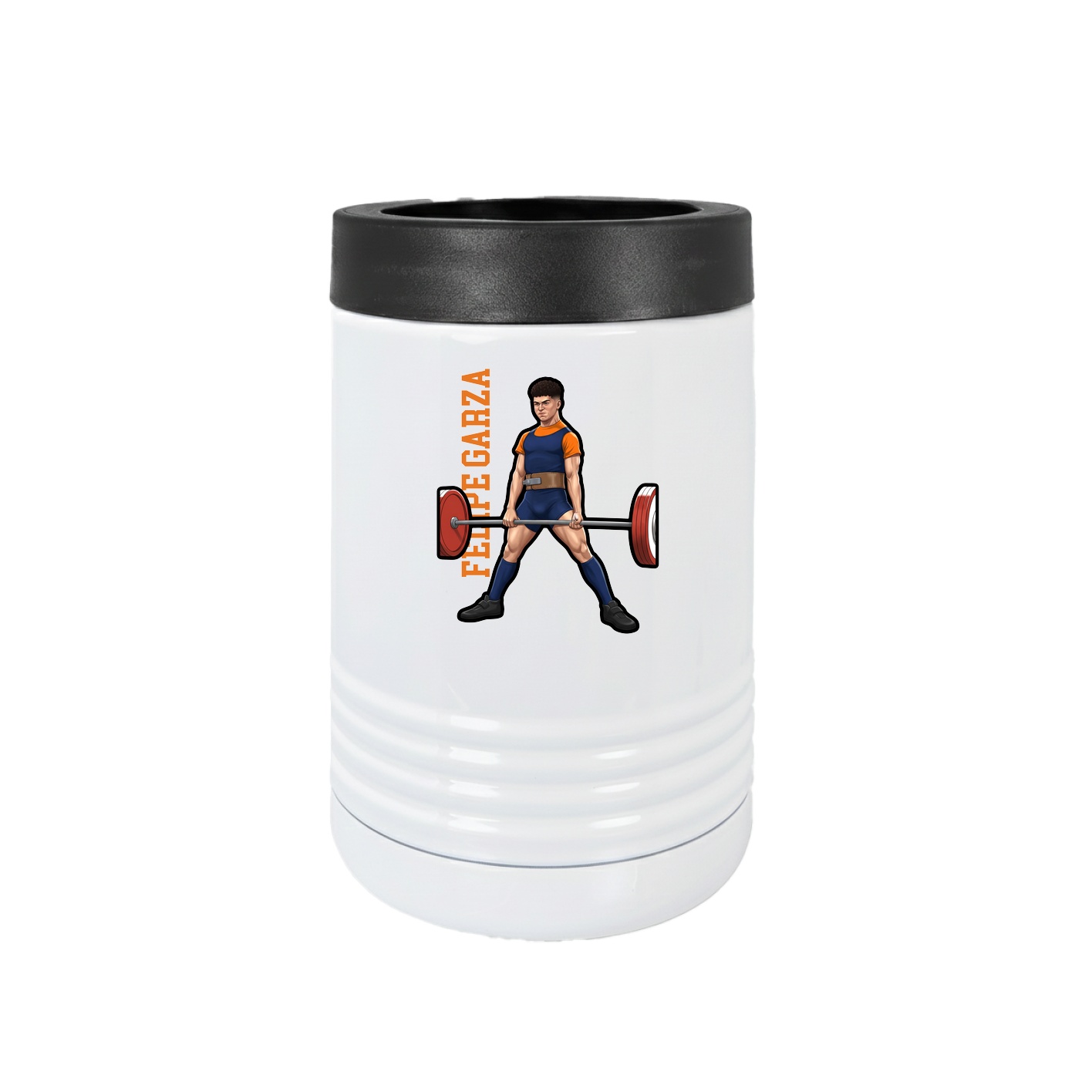 Beverage Holder — Name Vertical in White