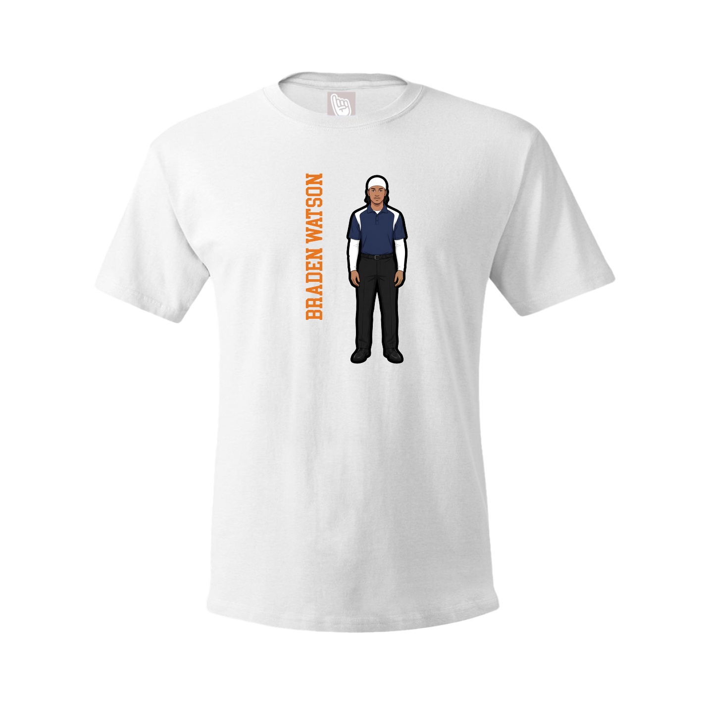 Youth Tee — Name Vertical in White