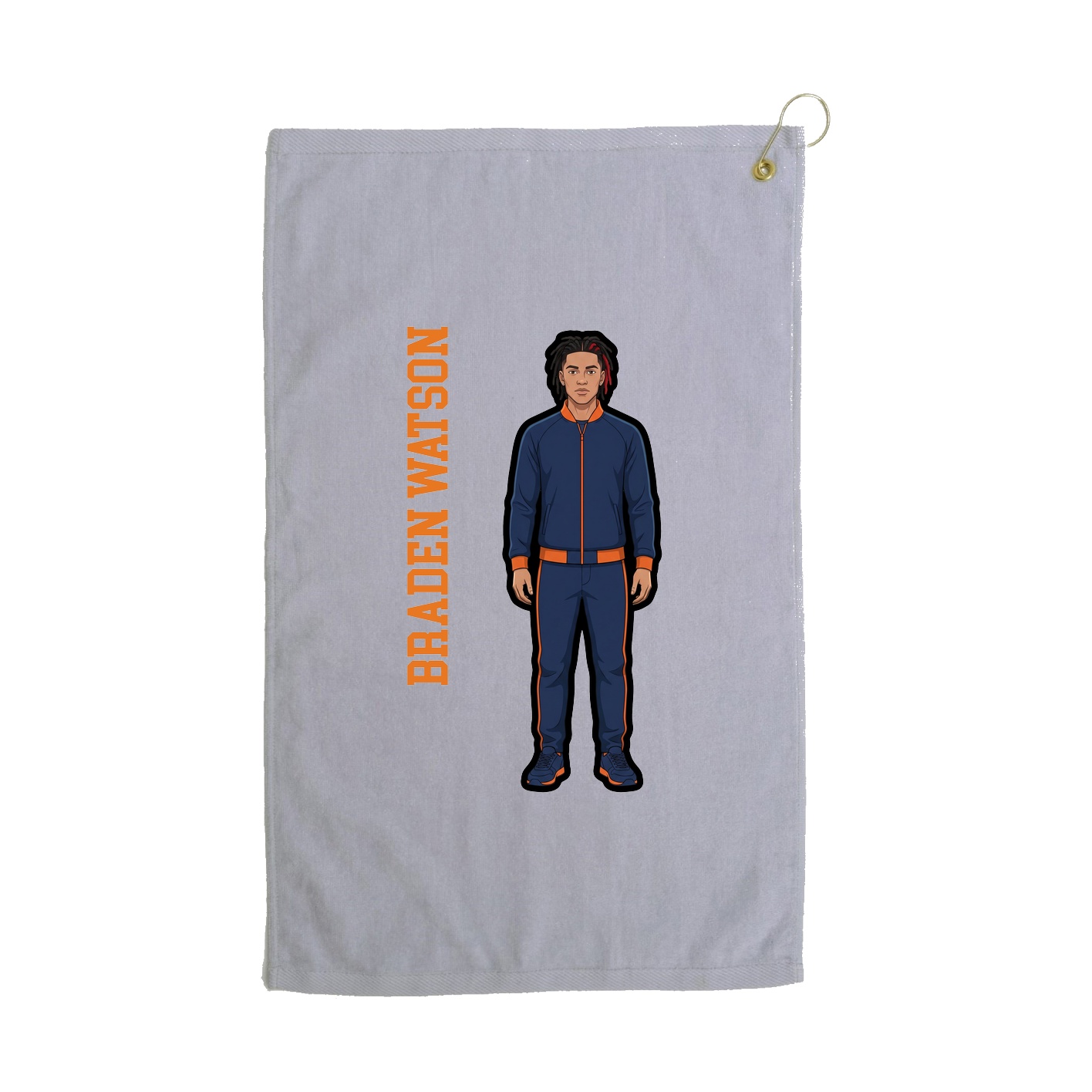 Golf Towel — Name Vertical in Grey