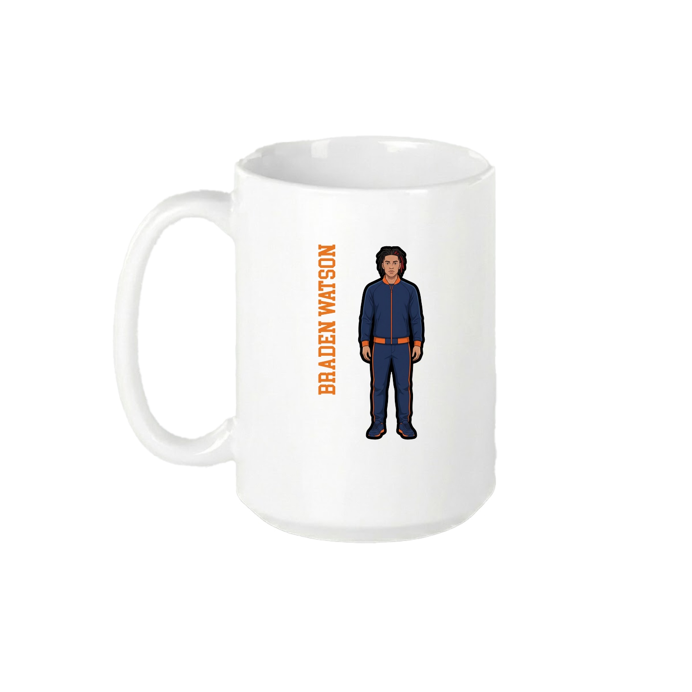 15oz Coffee Mug — Name Vertical in White