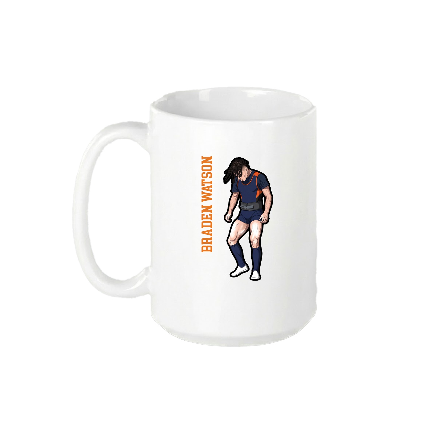 15oz Coffee Mug — Name Vertical in White