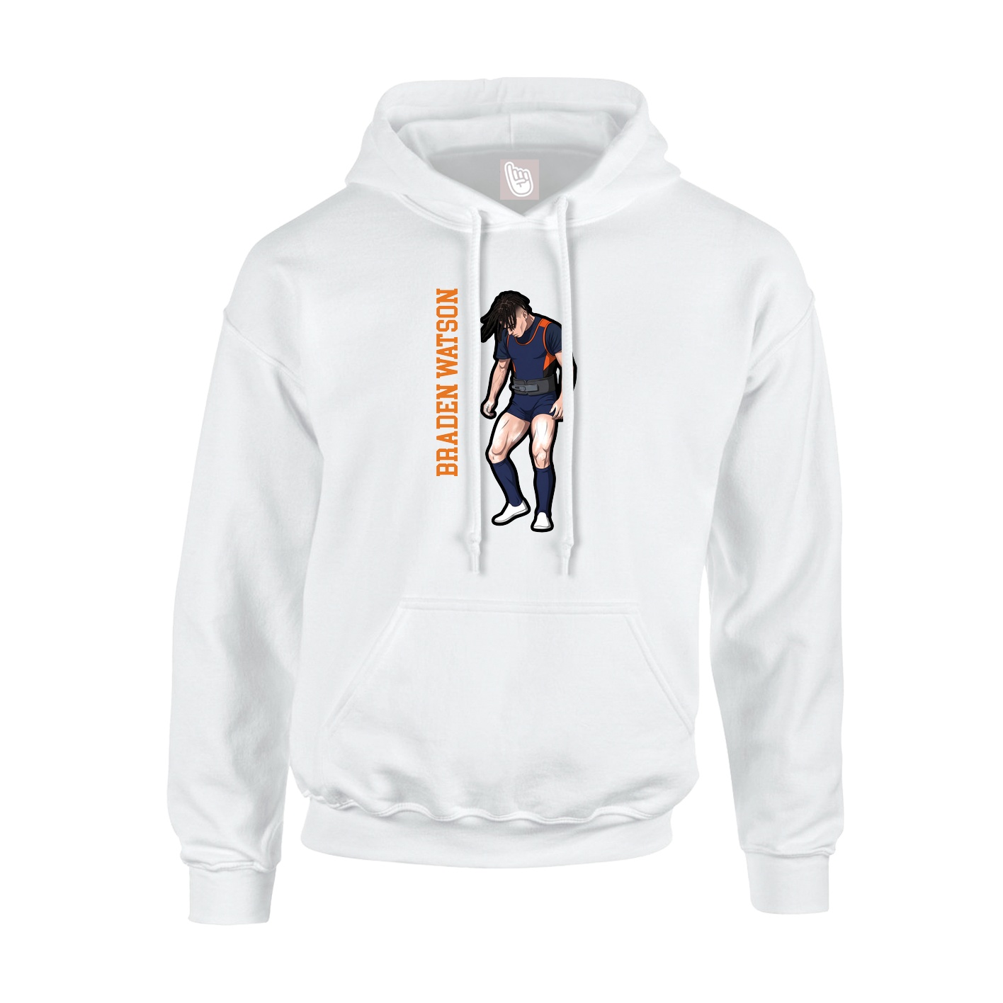 Youth Hoodie — Name Vertical in White