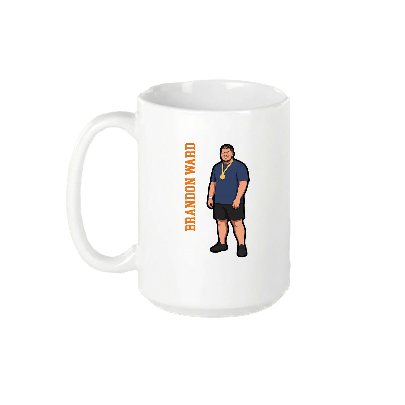 15oz Coffee Mug — Name Vertical in White