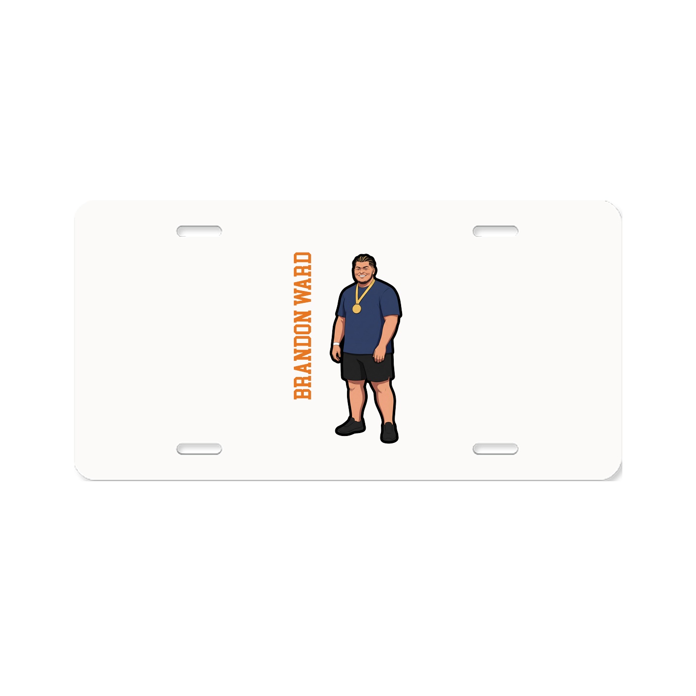 License Plate — Name Vertical in Classic
