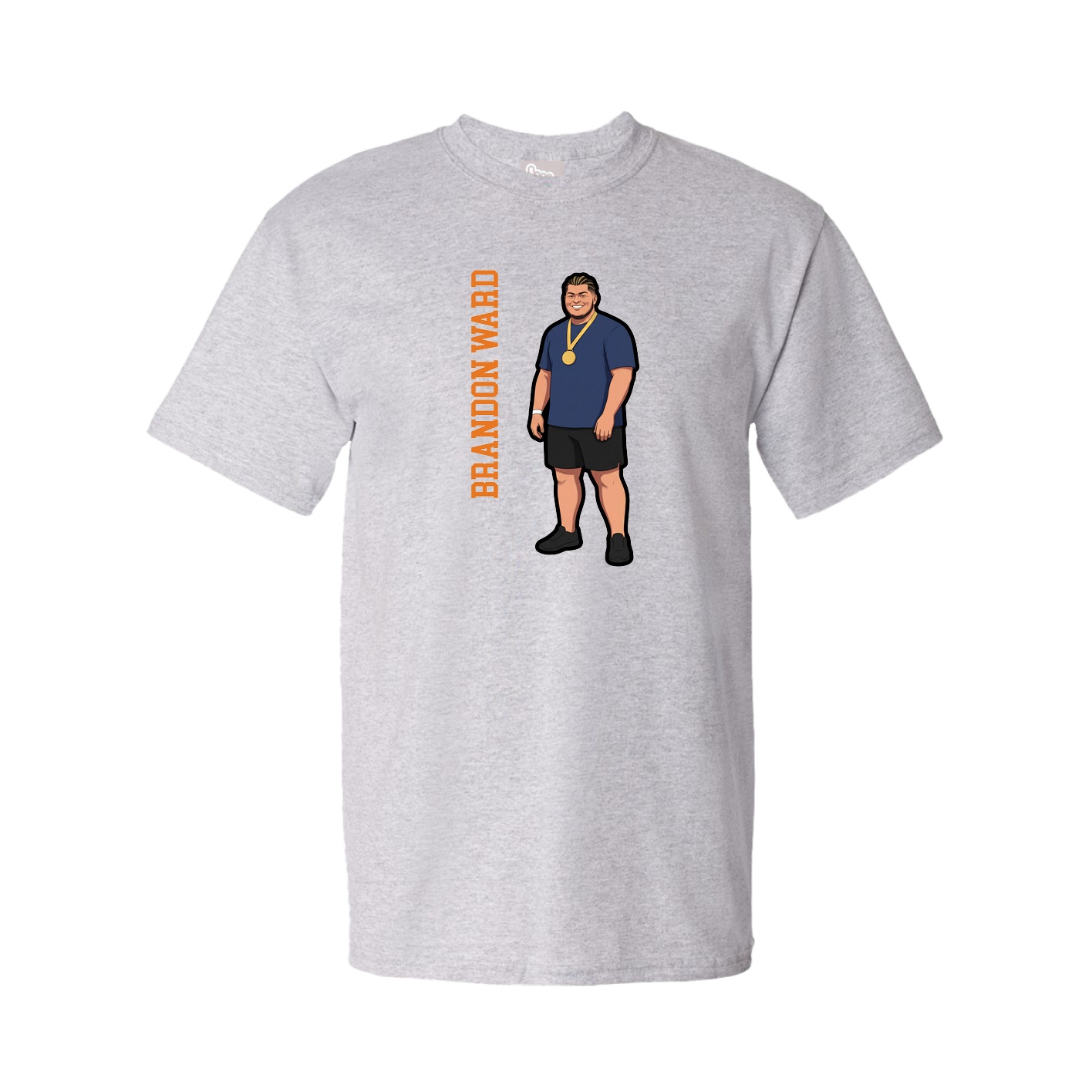 Tee — Name Vertical in Grey