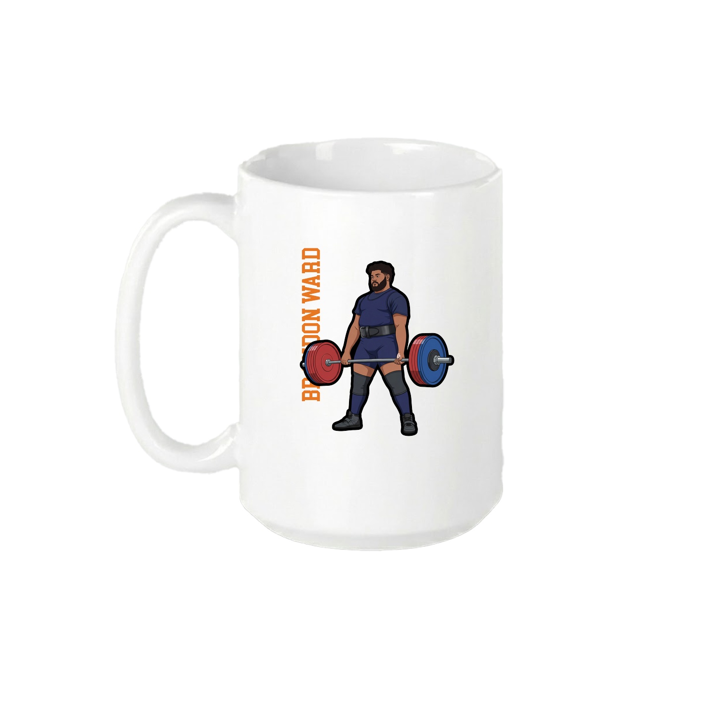 15oz Coffee Mug — Name Vertical in White