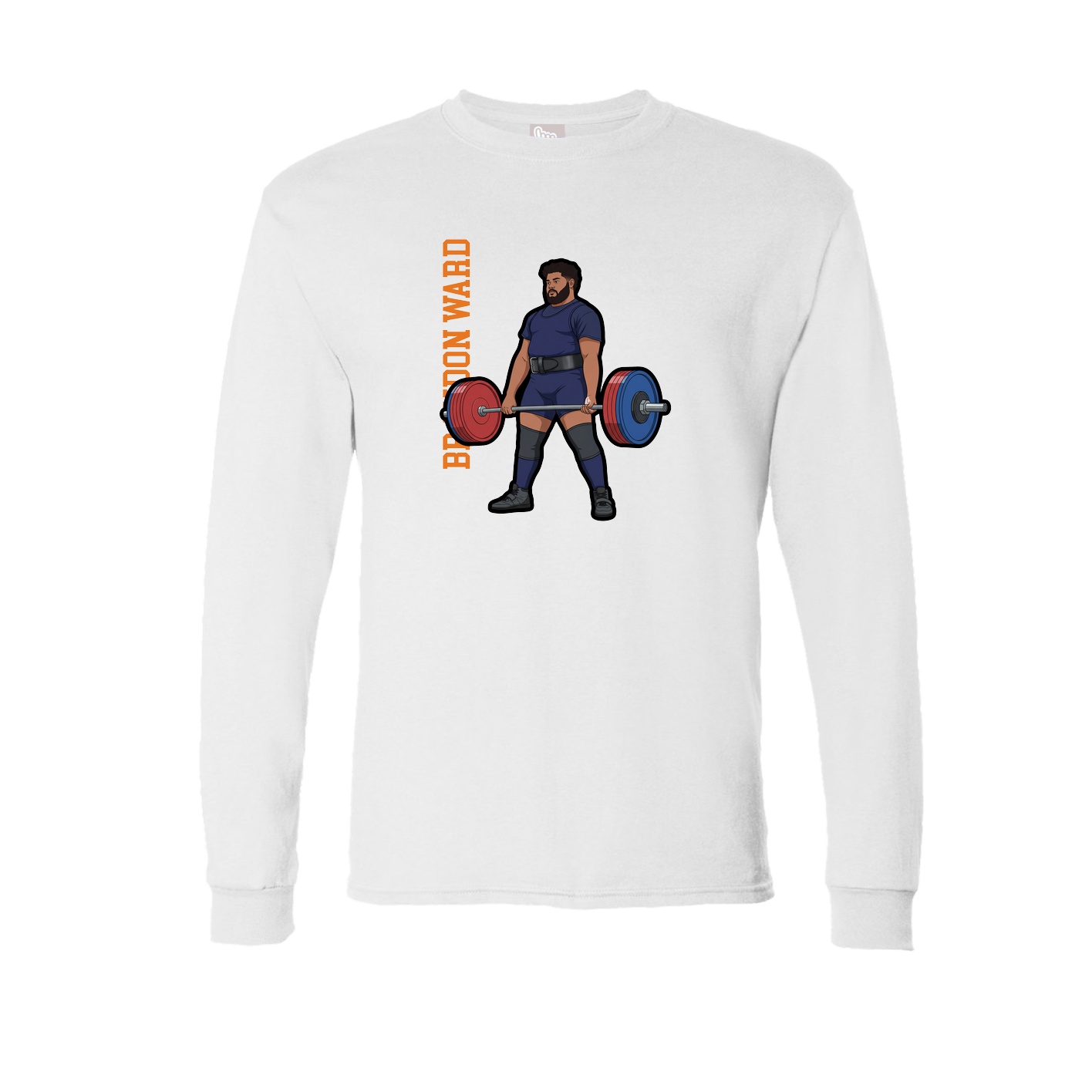 Long Sleeve Tee — Name Vertical in White