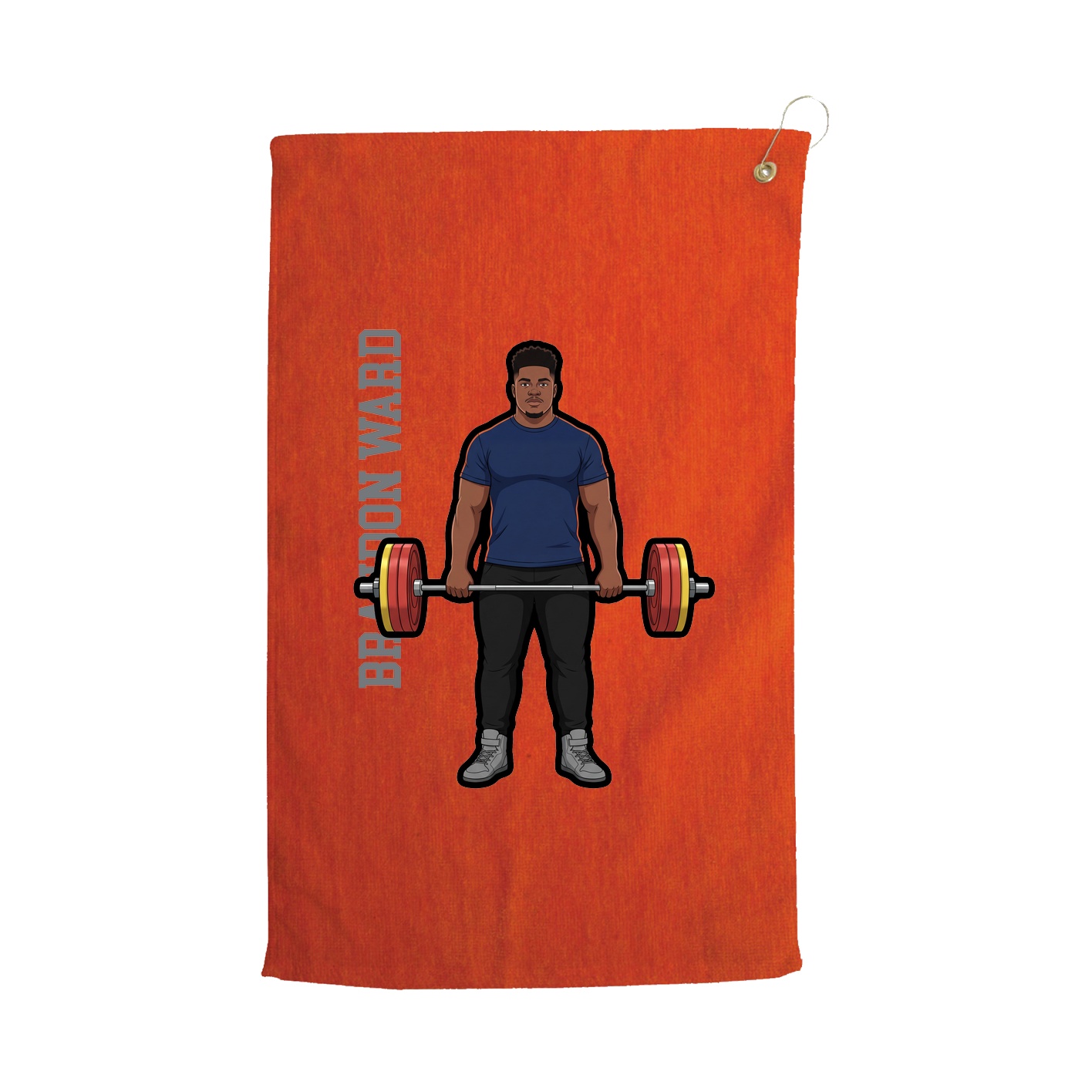 Golf Towel — Name Vertical in Orange