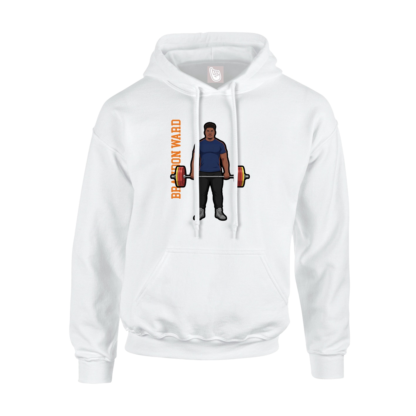 Youth Hoodie — Name Vertical in White