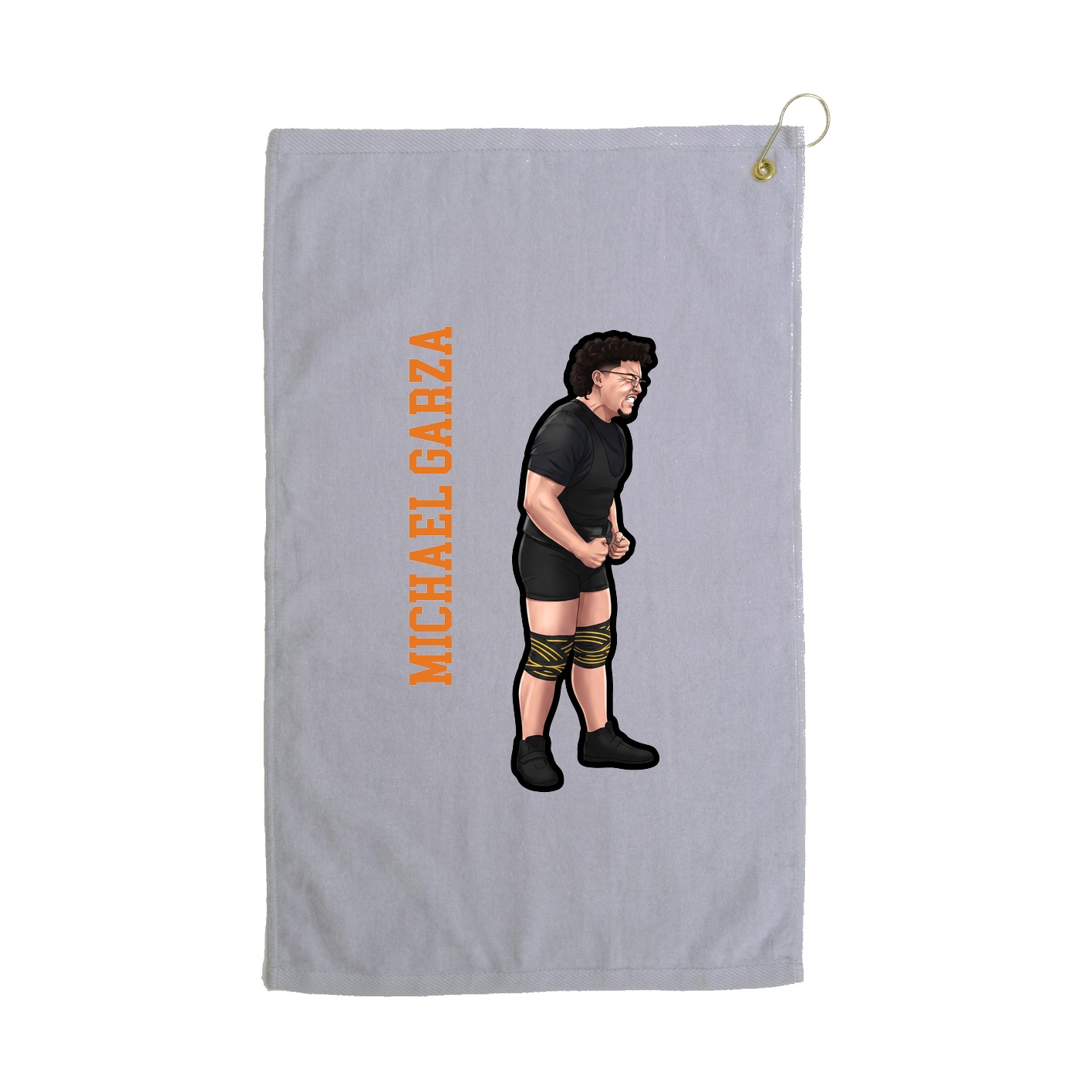 Golf Towel — Name Vertical in Grey