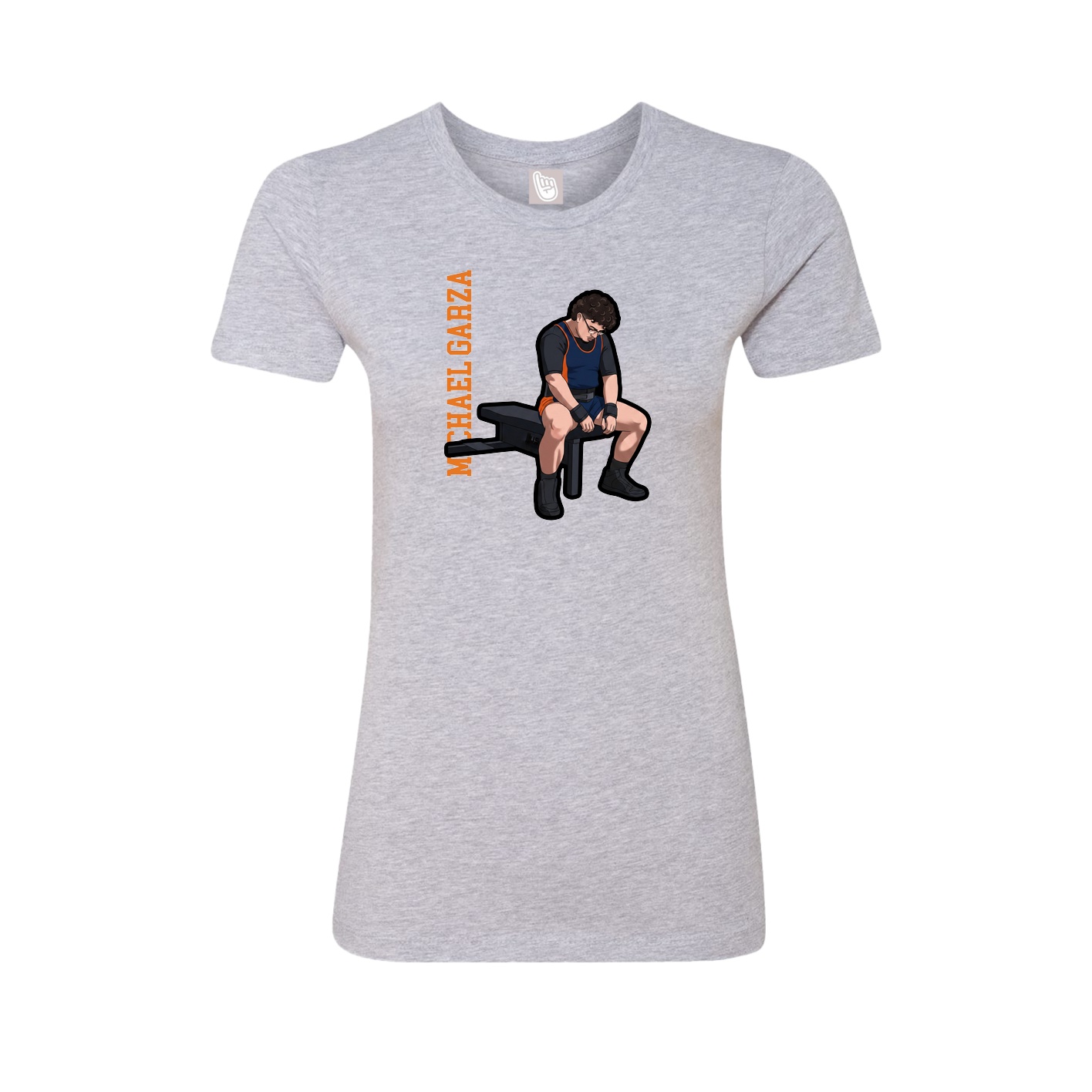 Womens Tee — Name Vertical in Grey