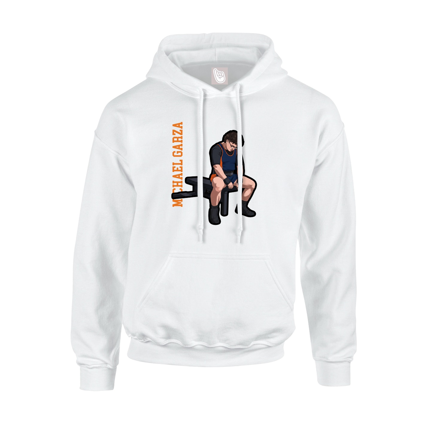 Youth Hoodie — Name Vertical in White