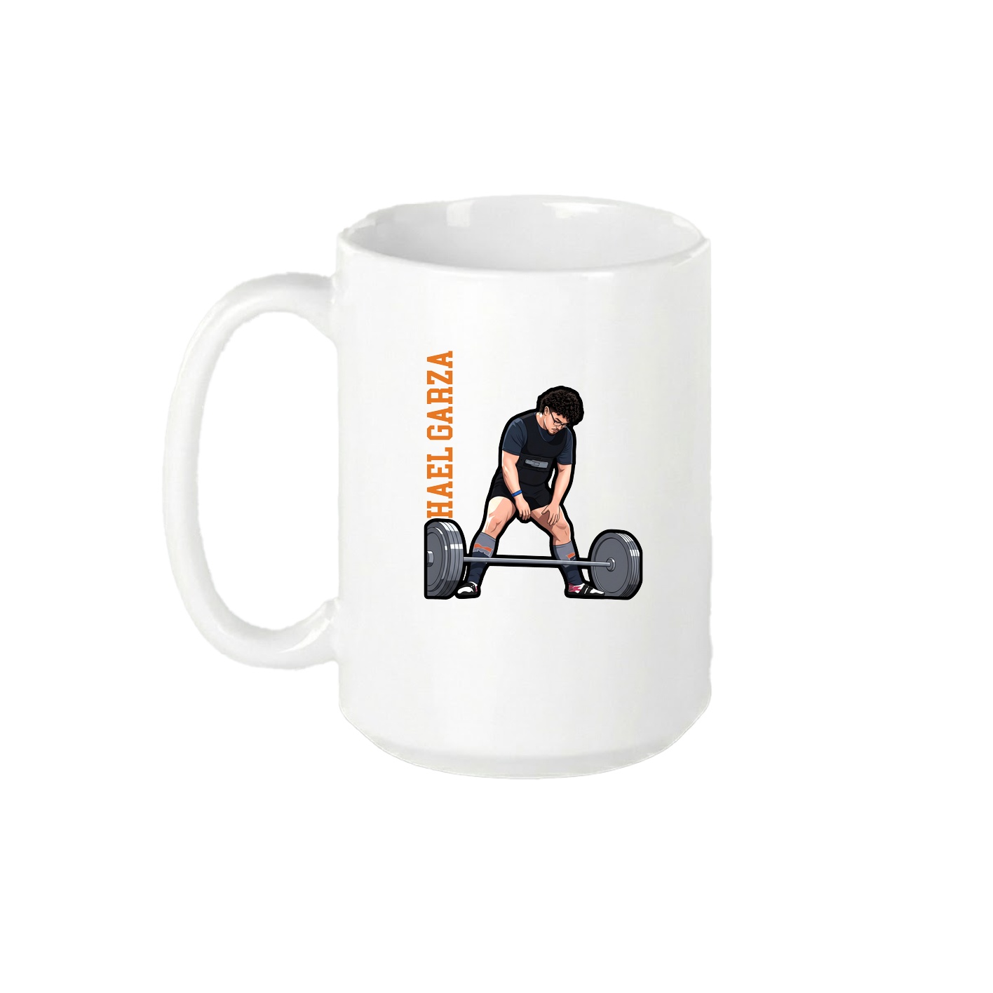 15oz Coffee Mug — Name Vertical in White