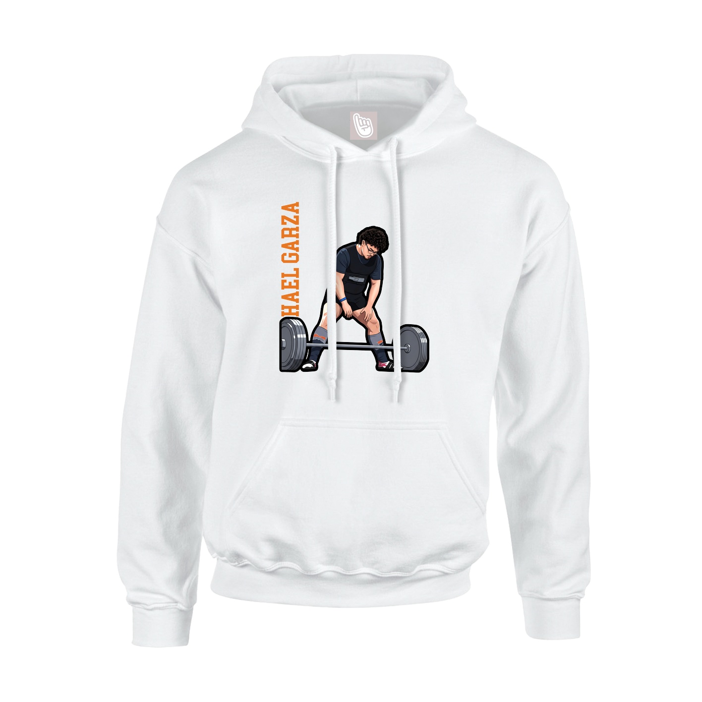 Hoodie — Name Vertical in White