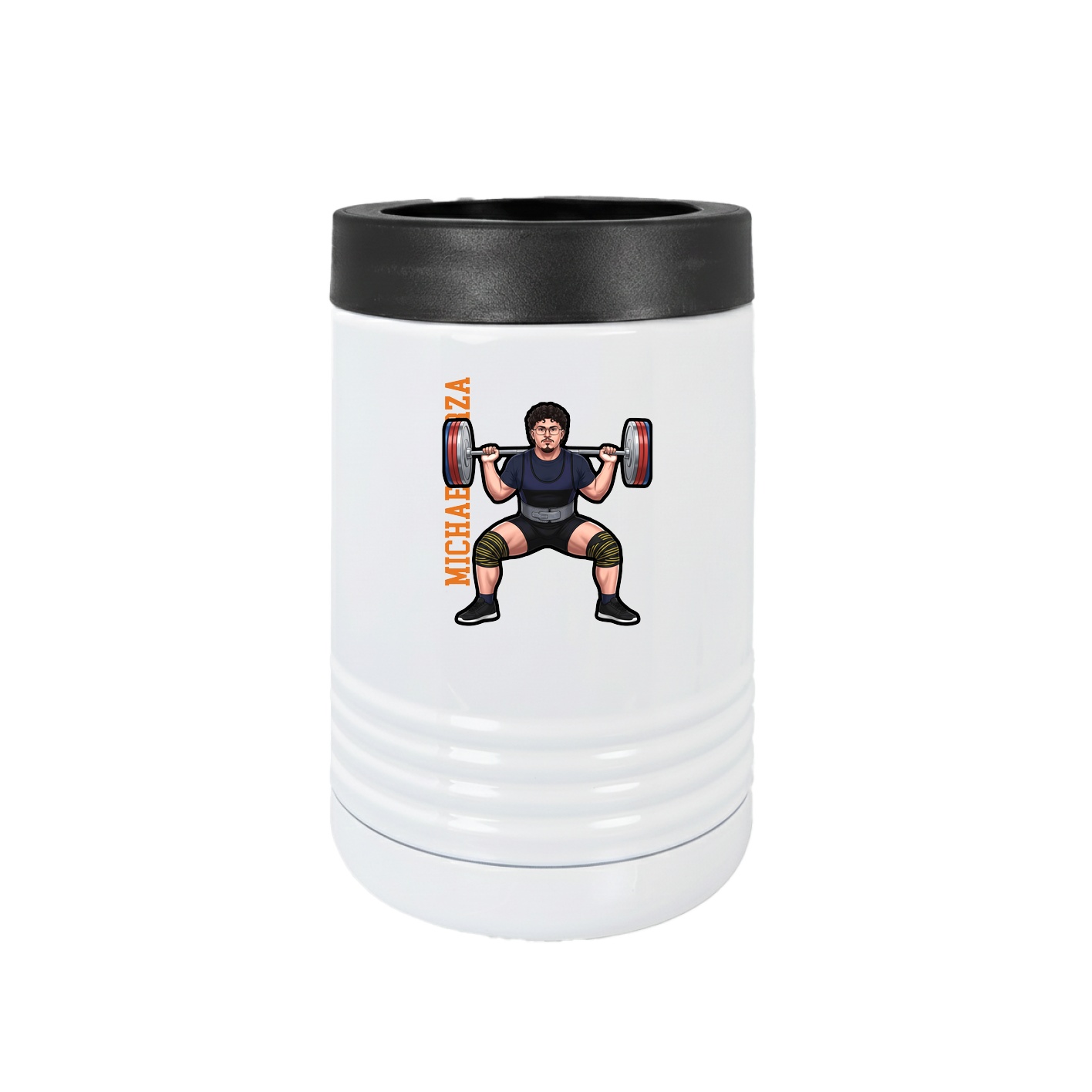 Beverage Holder — Name Vertical in White