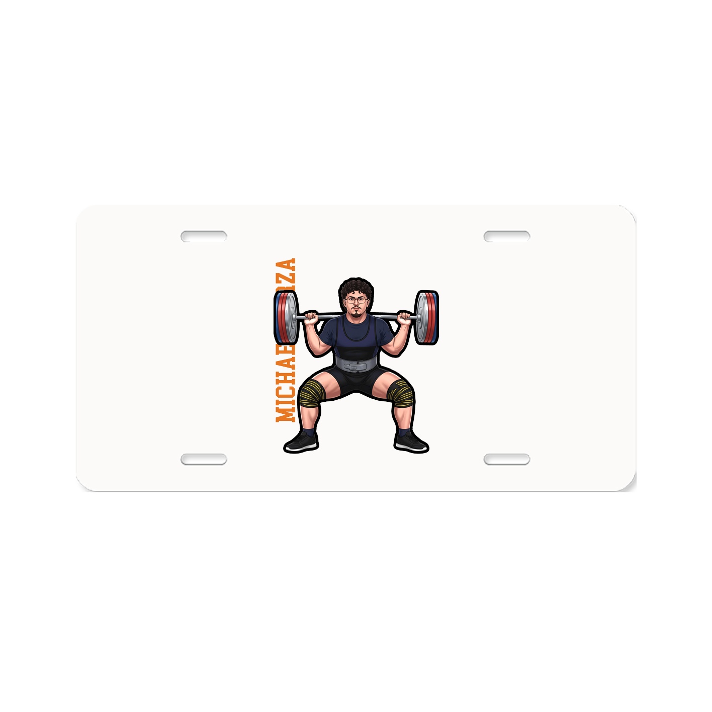 License Plate — Name Vertical in Classic